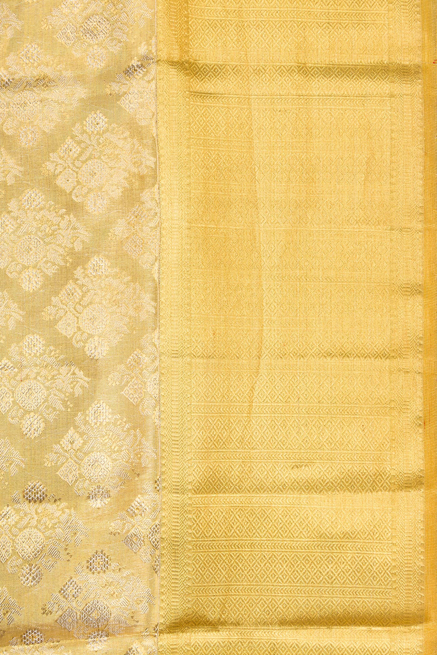 Gold Dual Tone Kanjivaram Tissue Silk Saree - Image 3