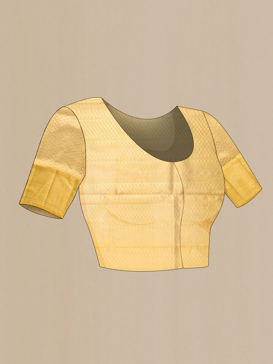 Gold Dual Tone Kanjivaram Tissue Silk Saree - Image 5