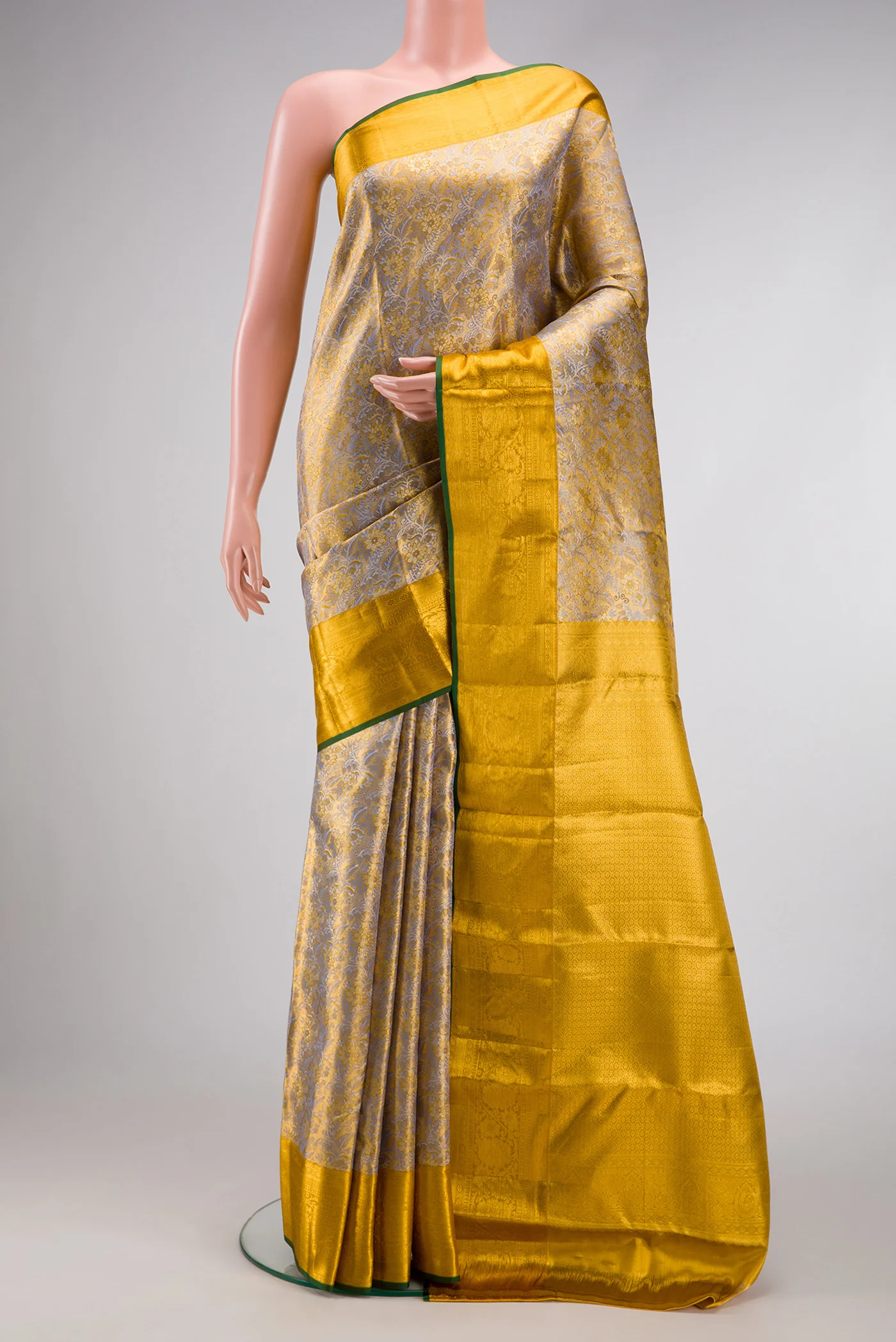 Lilac with Gold Color Kanjivaram Tissue Silk Saree