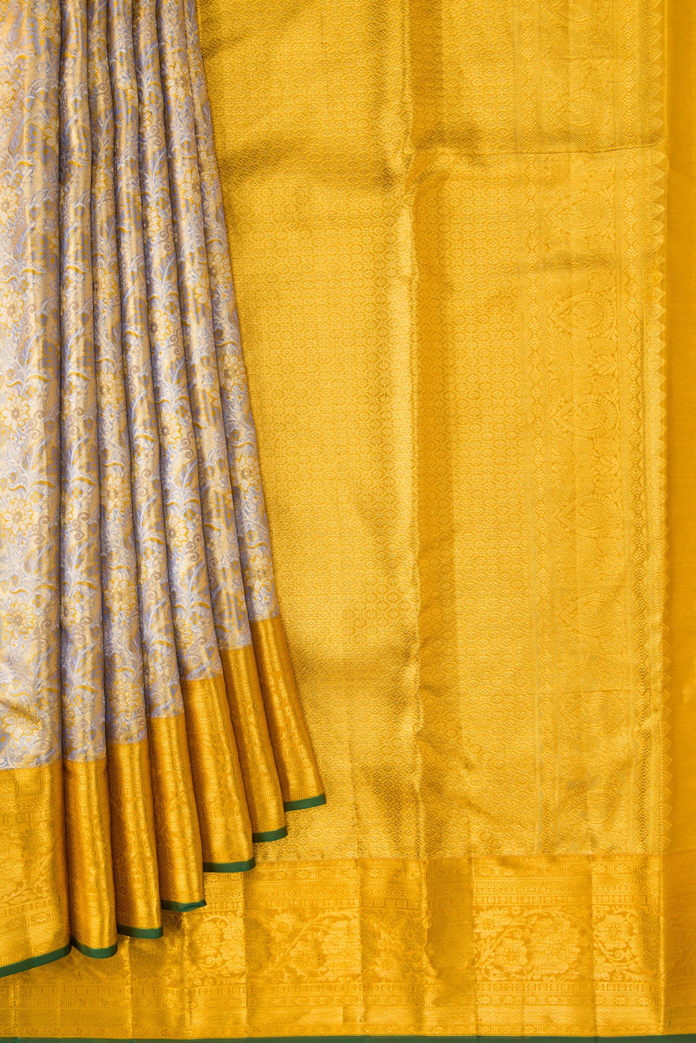Lilac with Gold Color Kanjivaram Tissue Silk Saree - Image 4