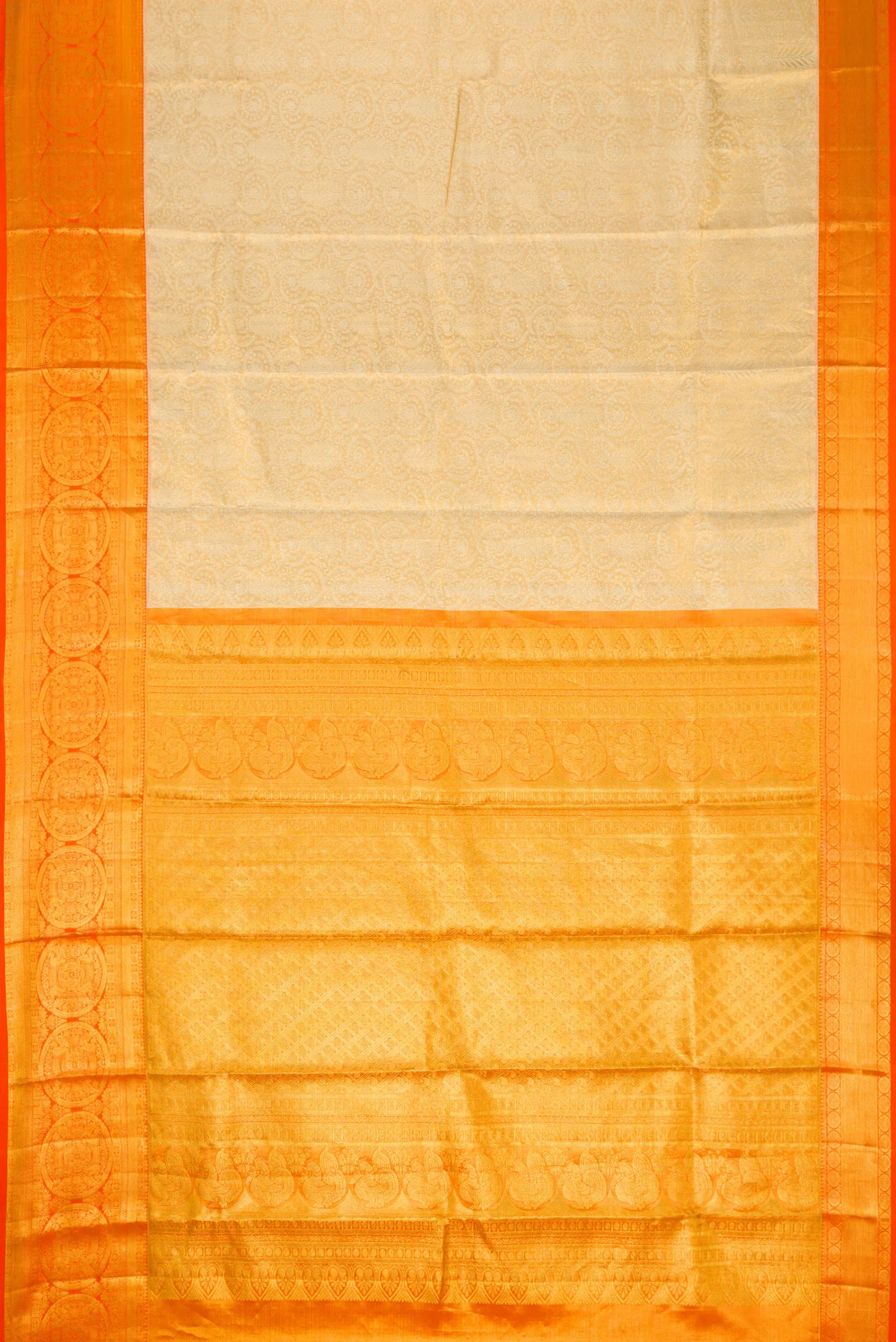 Gold Dual Tone Kanjivaram Tissue Silk Saree - Image 6