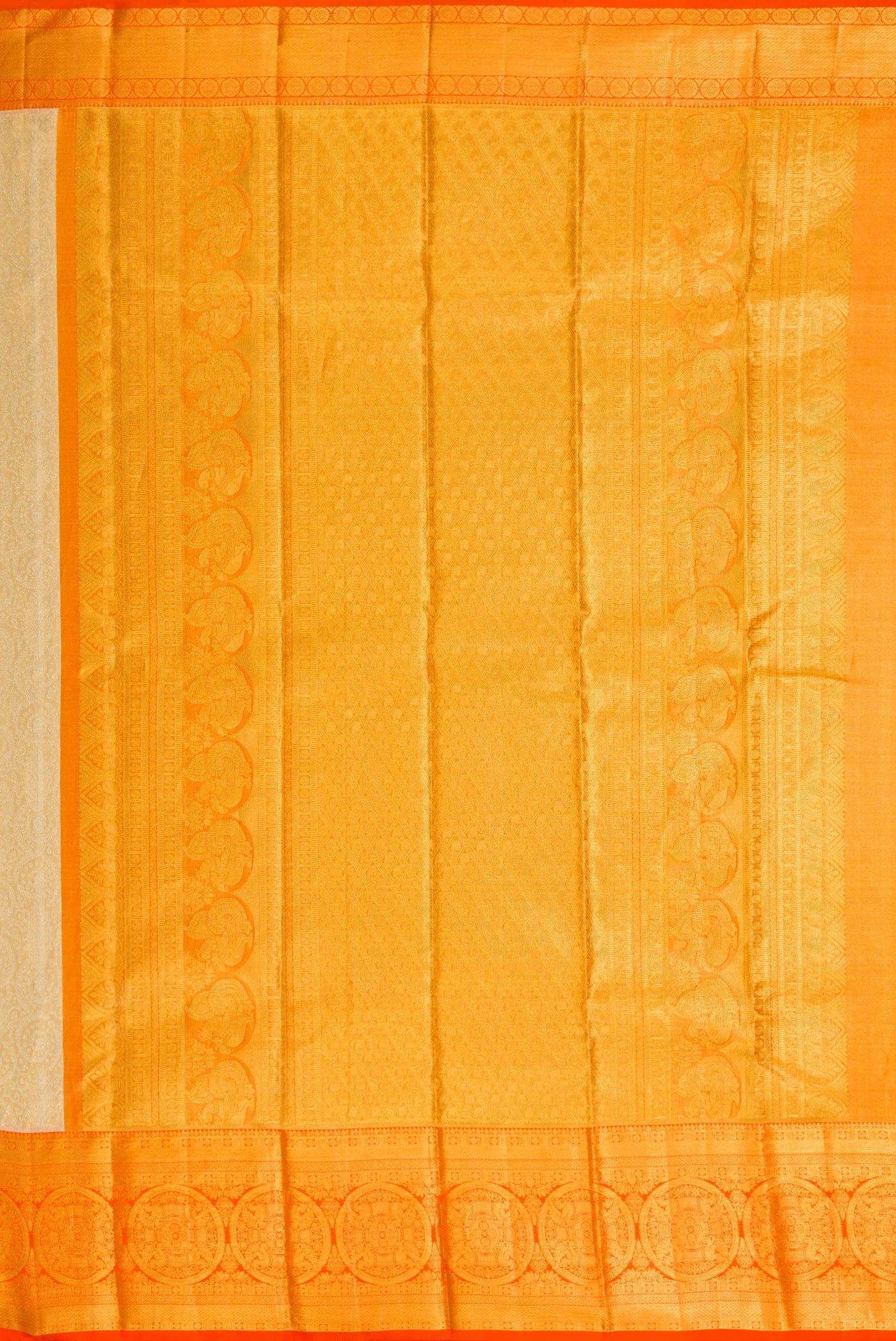 Gold Dual Tone Kanjivaram Tissue Silk Saree - Image 7