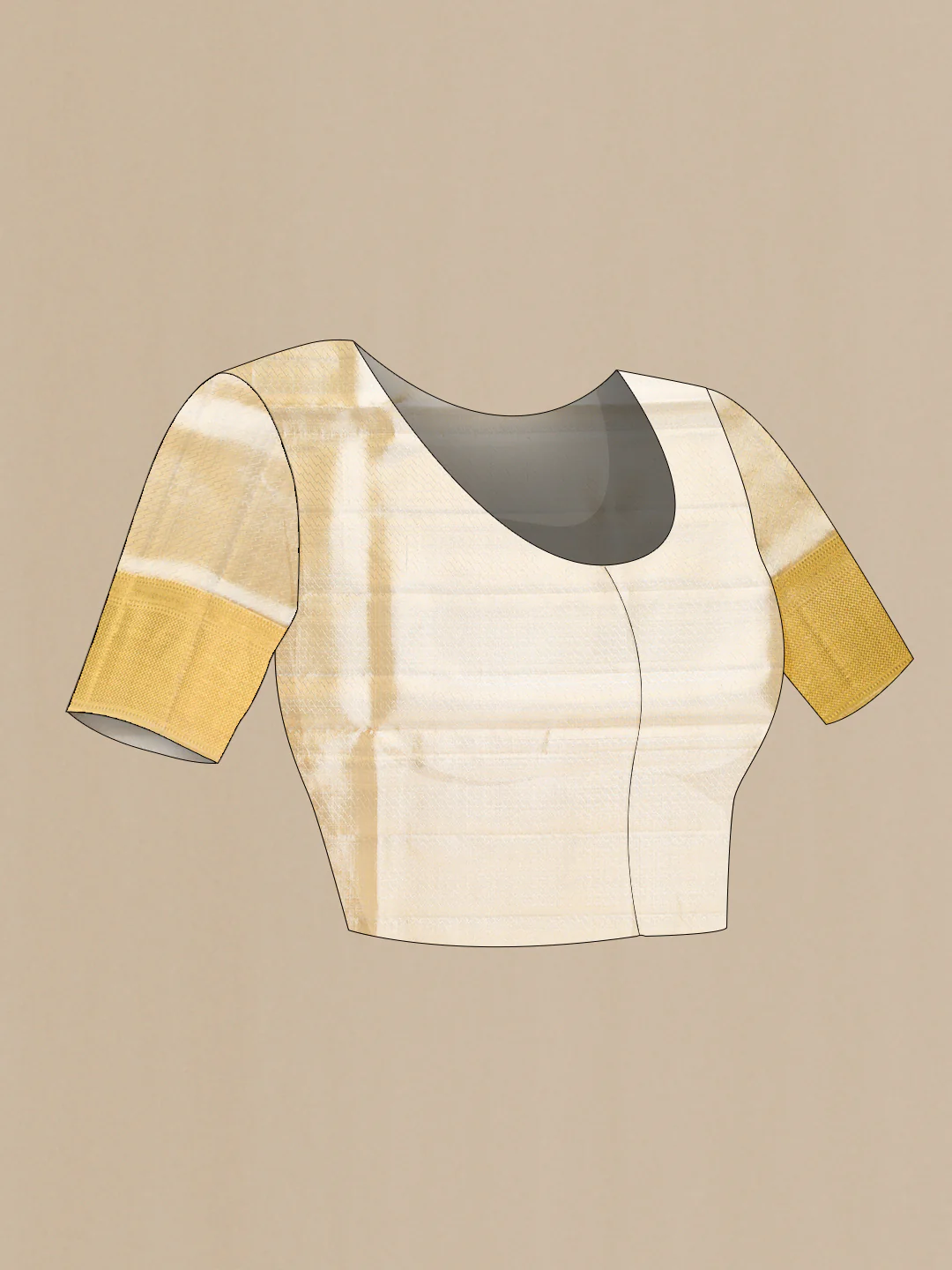 Gold Dual Tone Kanjivaram Tissue Silk Saree - Image 5