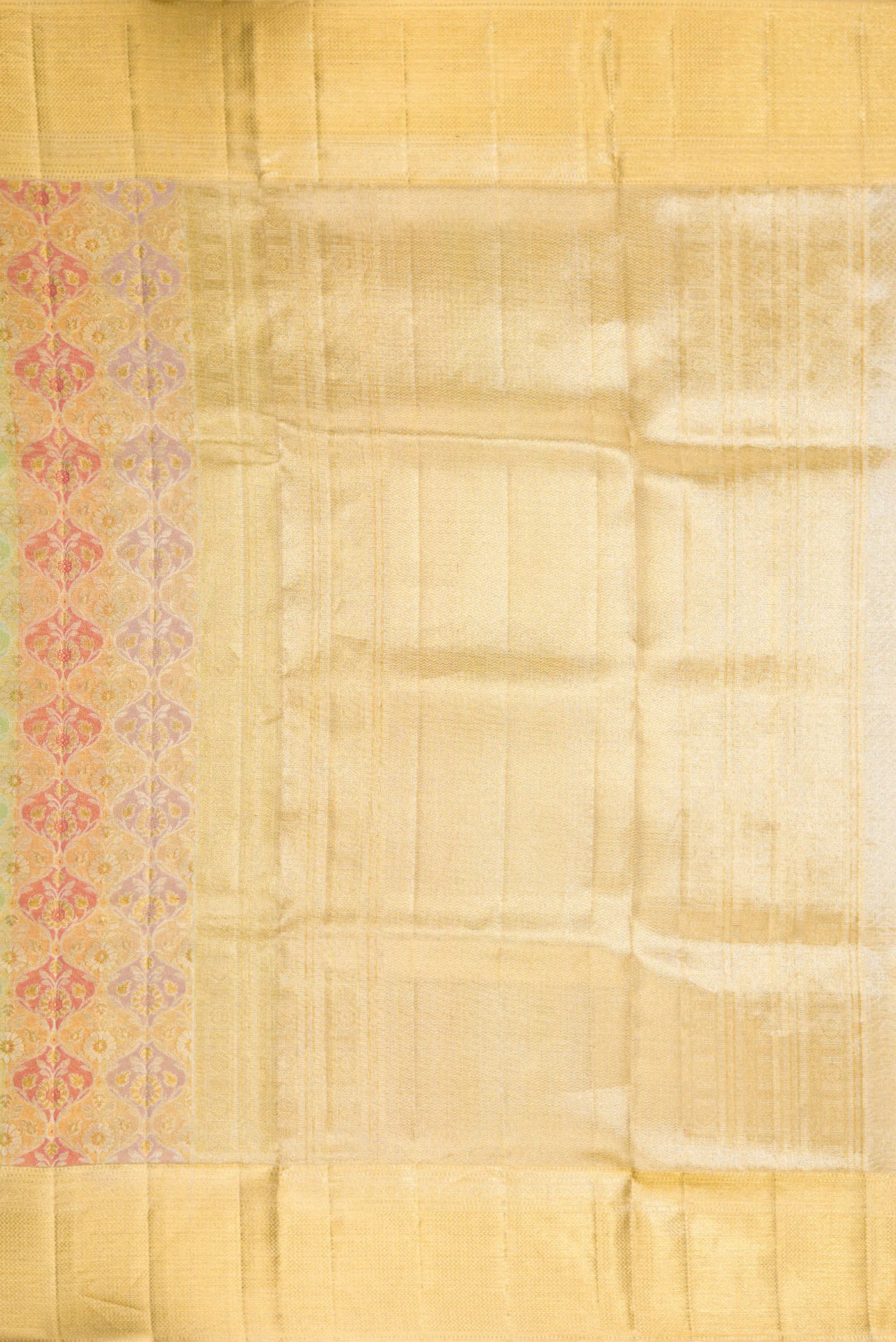 Gold Dual Tone Kanjivaram Tissue Silk Saree - Image 7