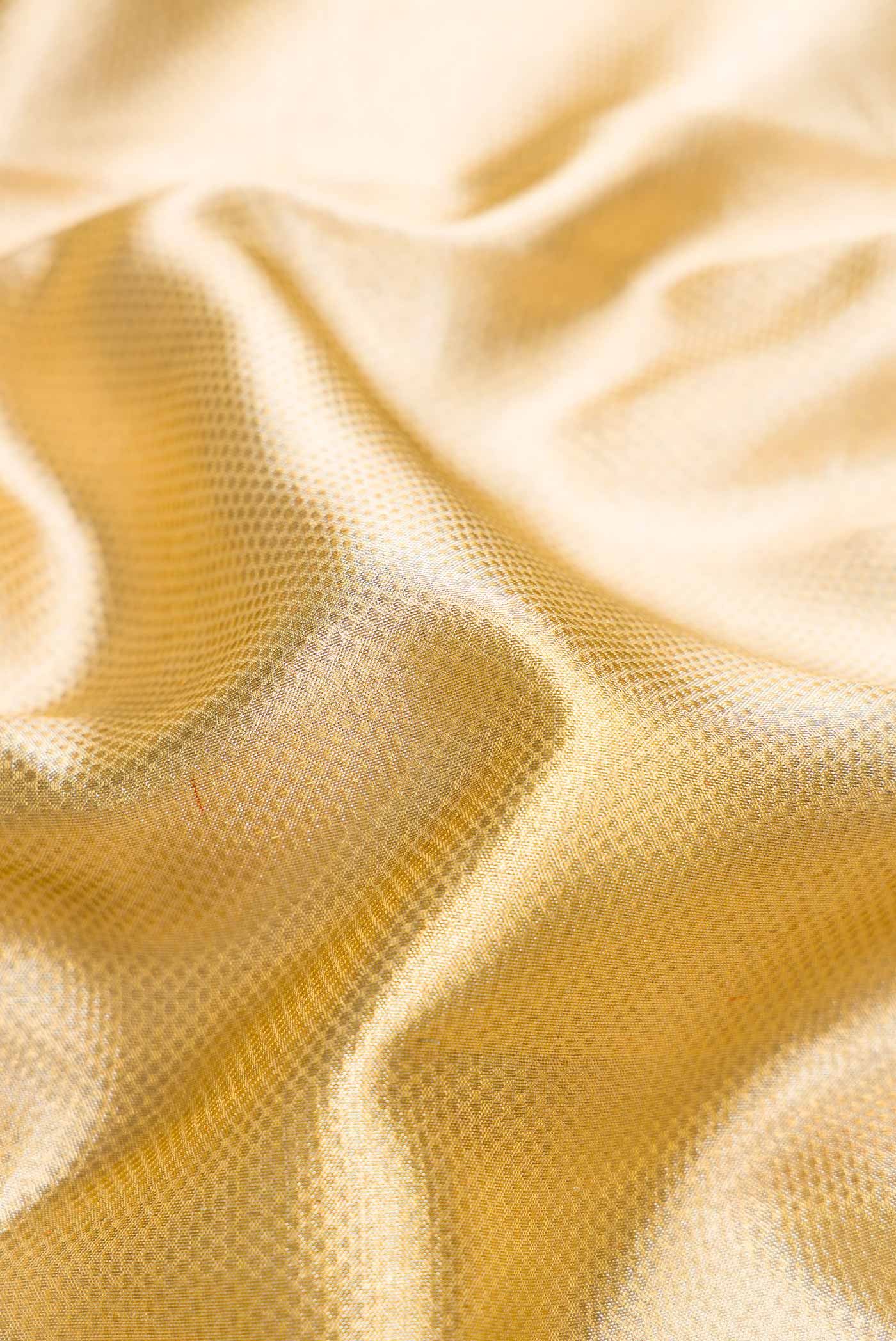 Gold Dual Tone Kanjivaram Tissue Silk Saree - Image 2