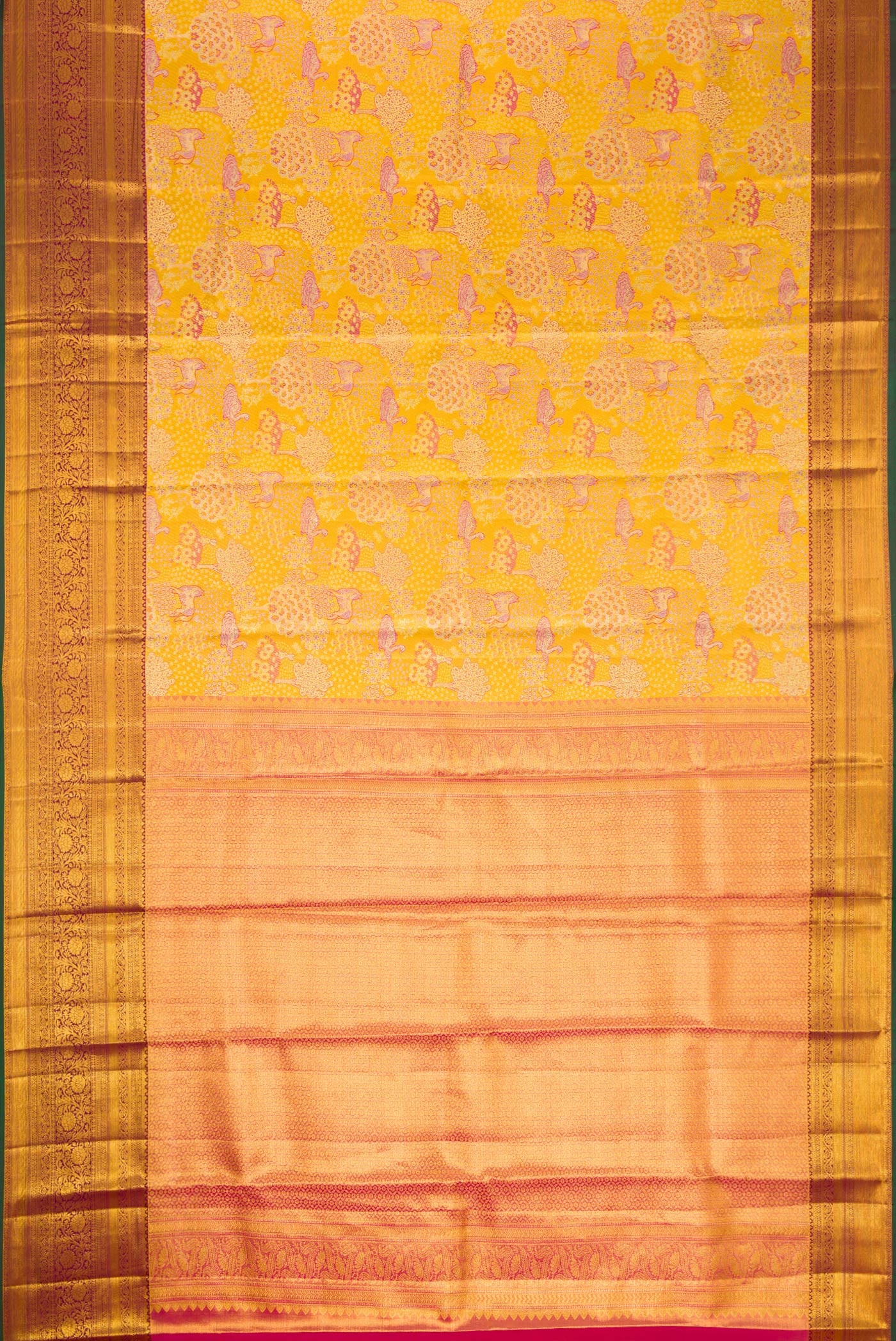 Yellow Kanjivaram Tissue Silk Saree - Image 6