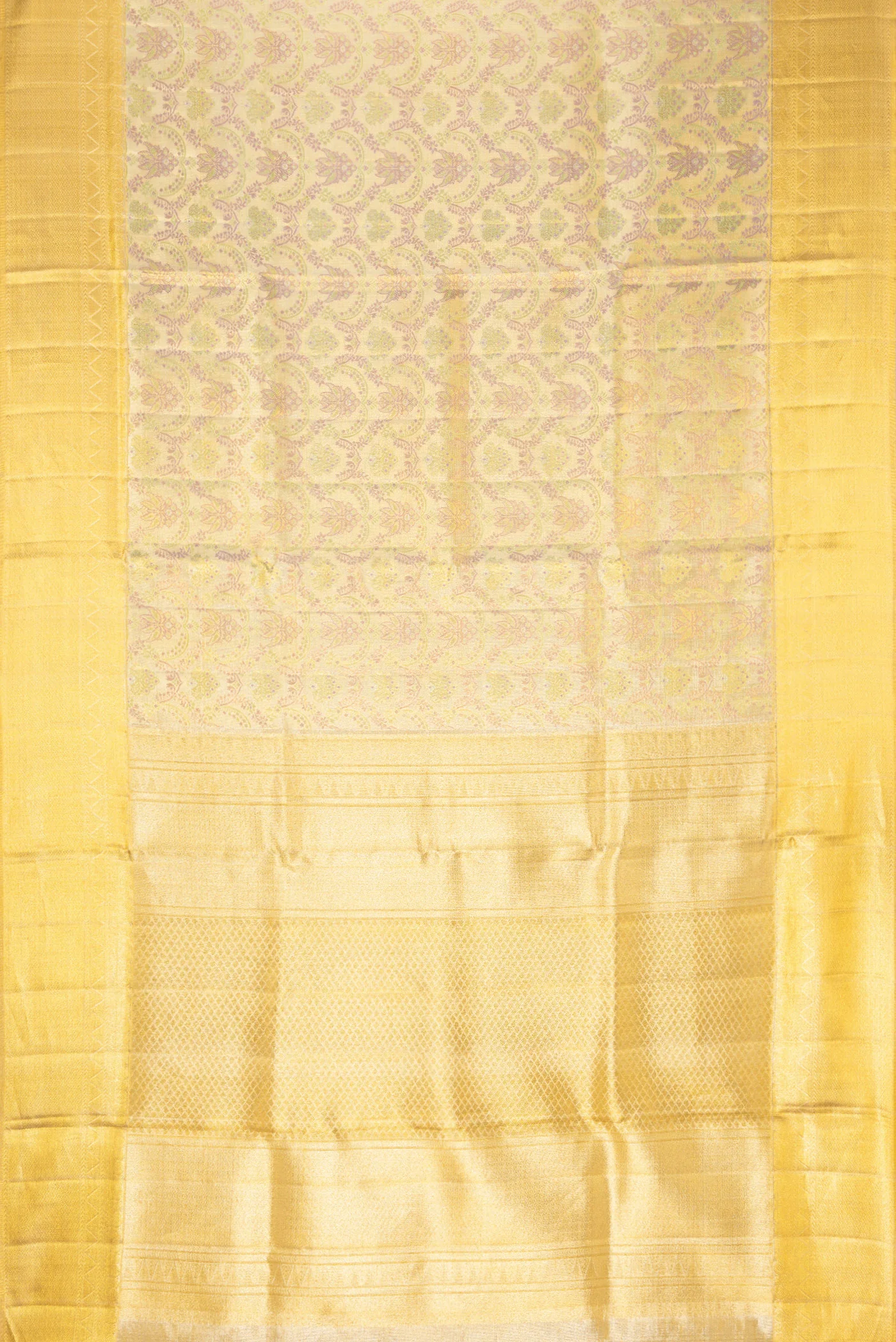 Gold Dual Tone Kanjivaram Tissue Silk Saree - Image 6