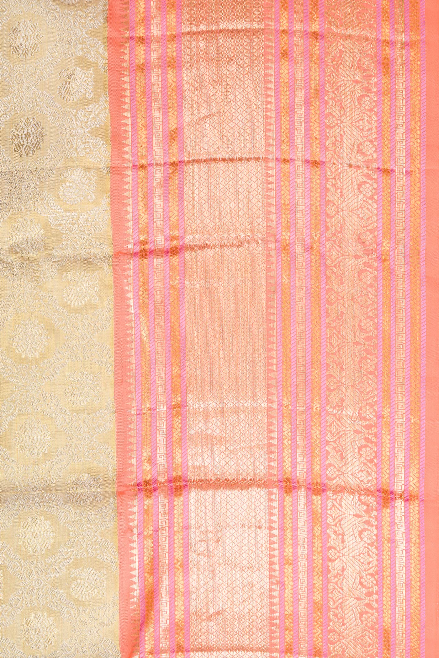 Gold Dual Tone Kanjivaram Tissue Silk Saree - Image 3