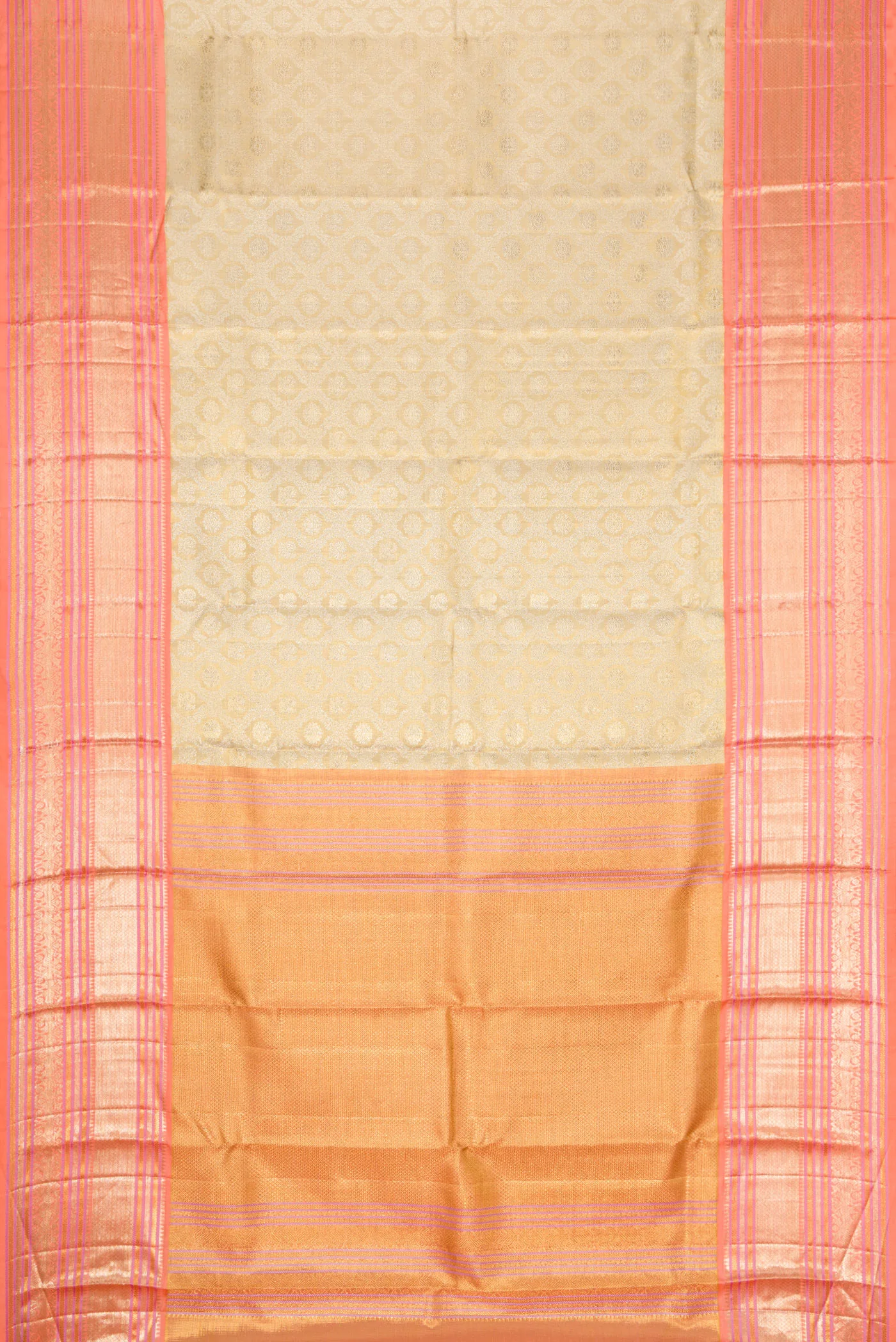 Gold Dual Tone Kanjivaram Tissue Silk Saree - Image 6