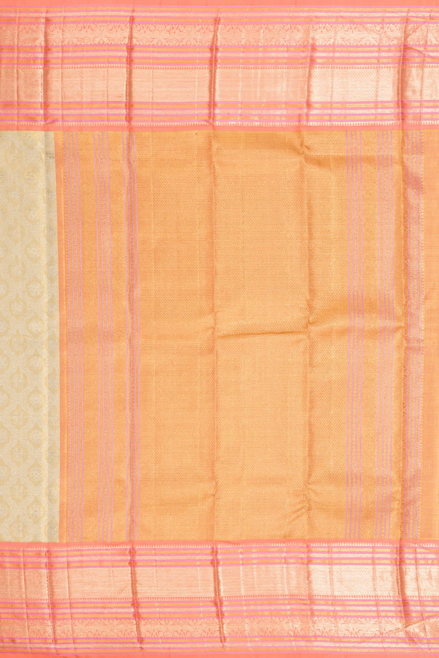 Gold Dual Tone Kanjivaram Tissue Silk Saree - Image 7