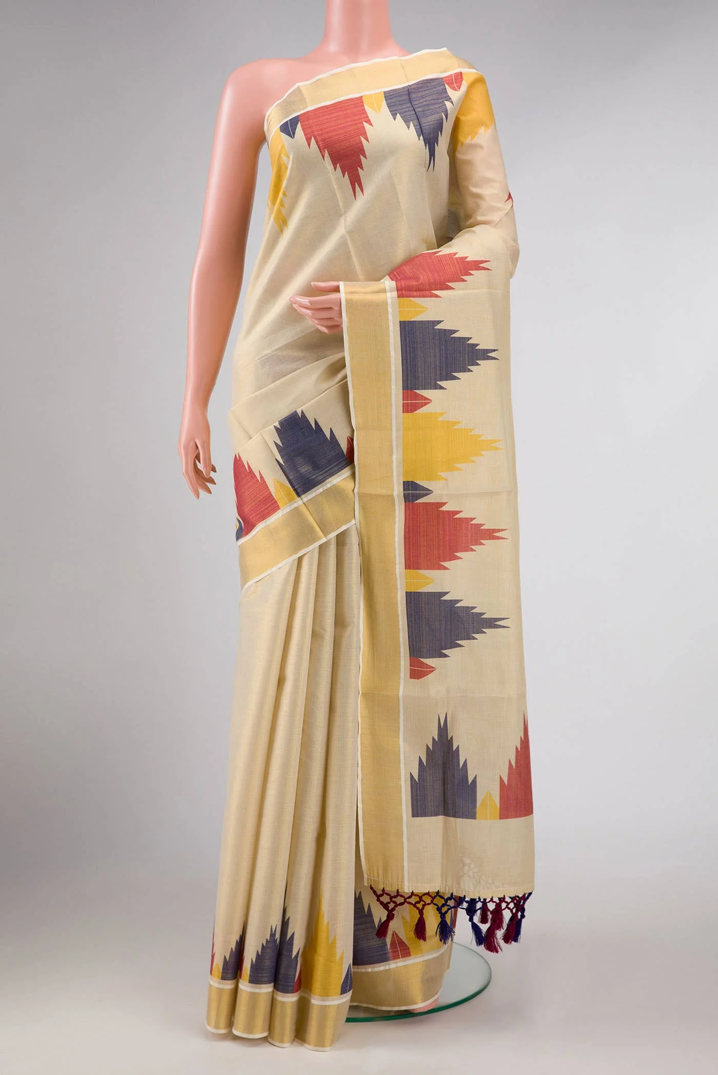Gold Dual Tone Kerala Cotton Saree