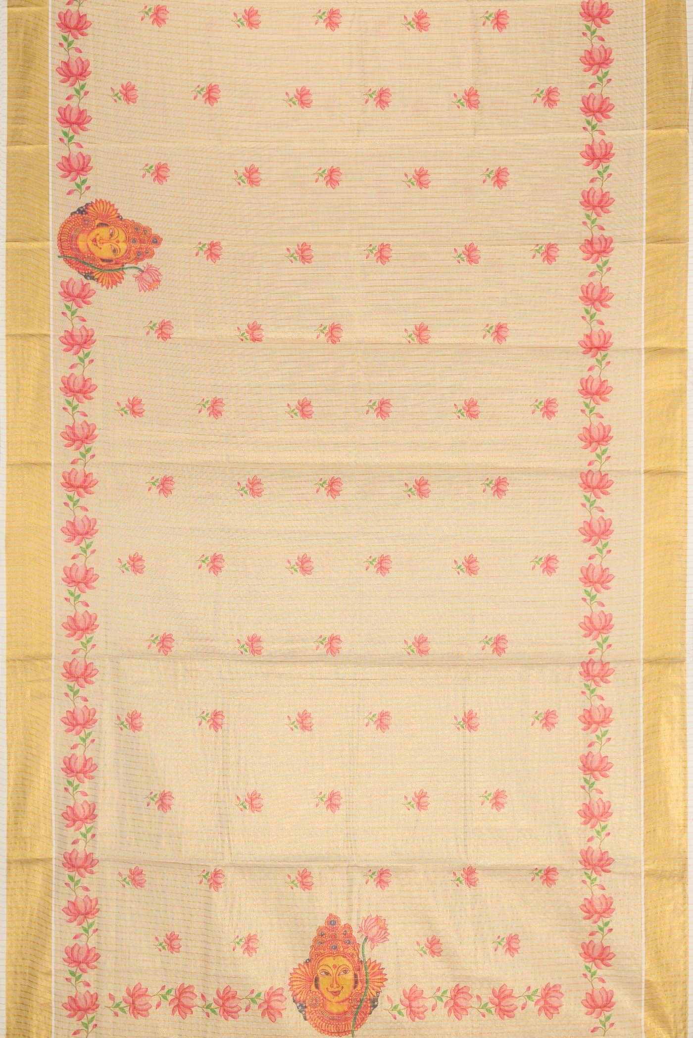 Gold Dual Tone Kerala Cotton Saree - Image 2