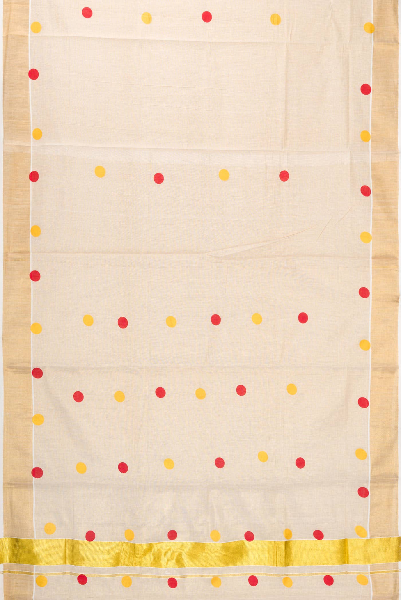 Gold Dual Tone Kerala Cotton Saree - Image 2