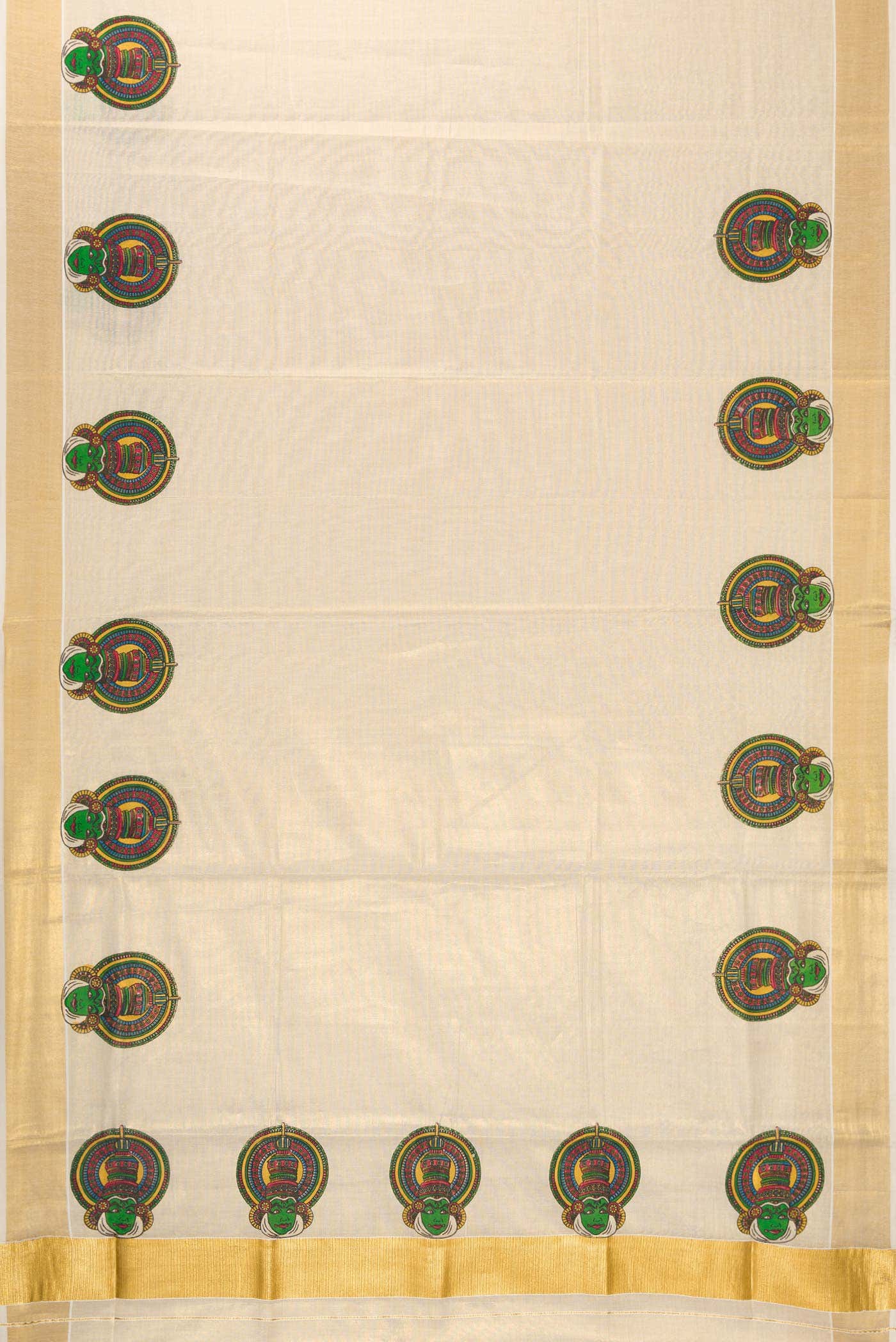 Gold Dual Tone Kerala Cotton Saree - Image 2
