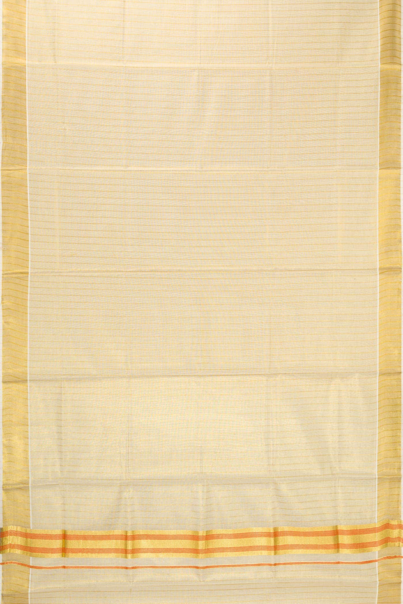 Gold Dual Tone Kerala Cotton Saree - Image 2