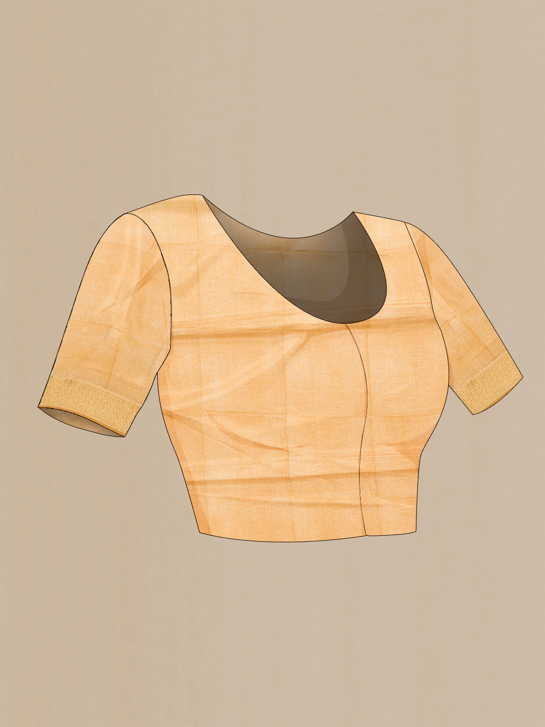 Mustard Mysore Crepe Saree - Image 5