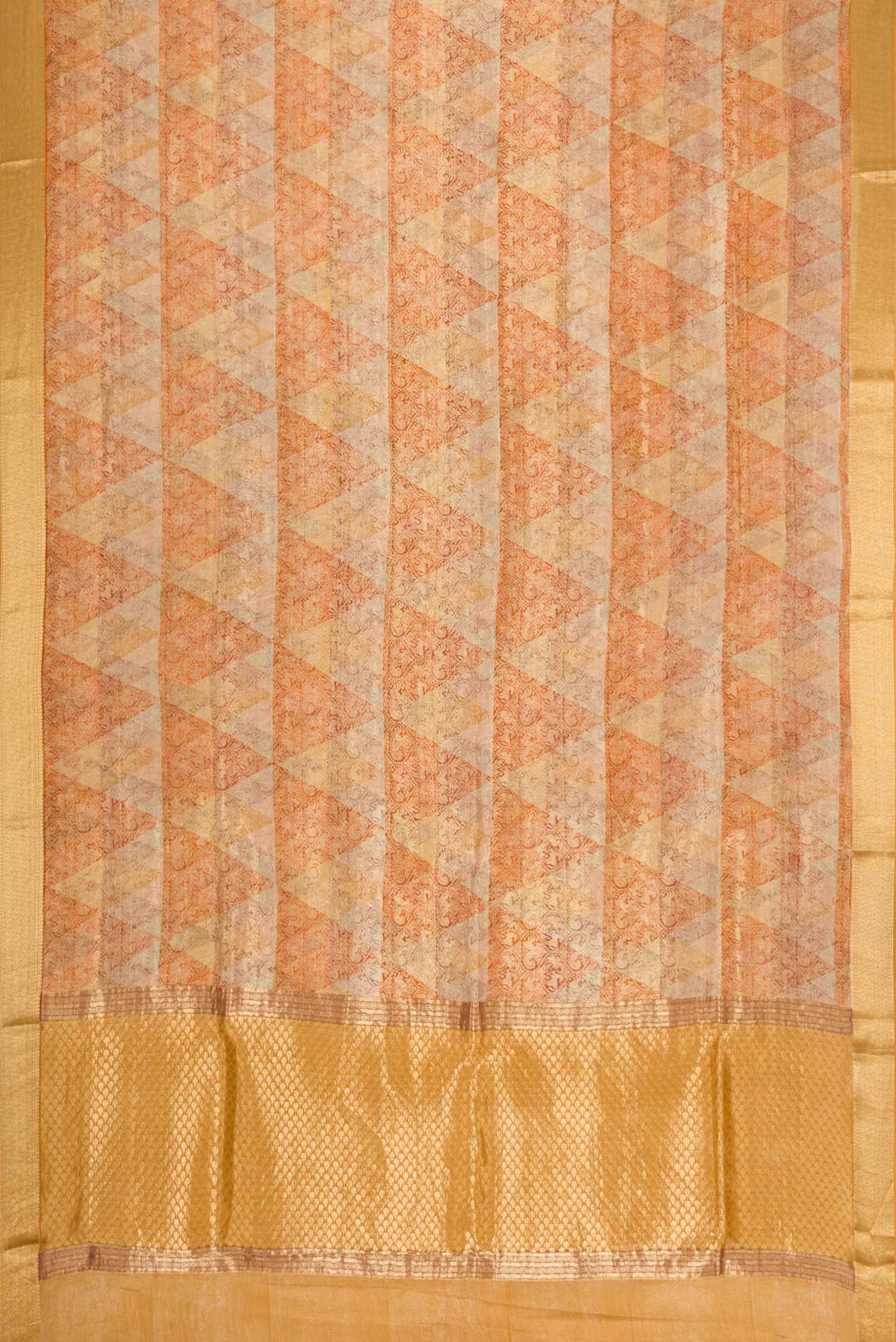 Mustard Mysore Crepe Saree - Image 6