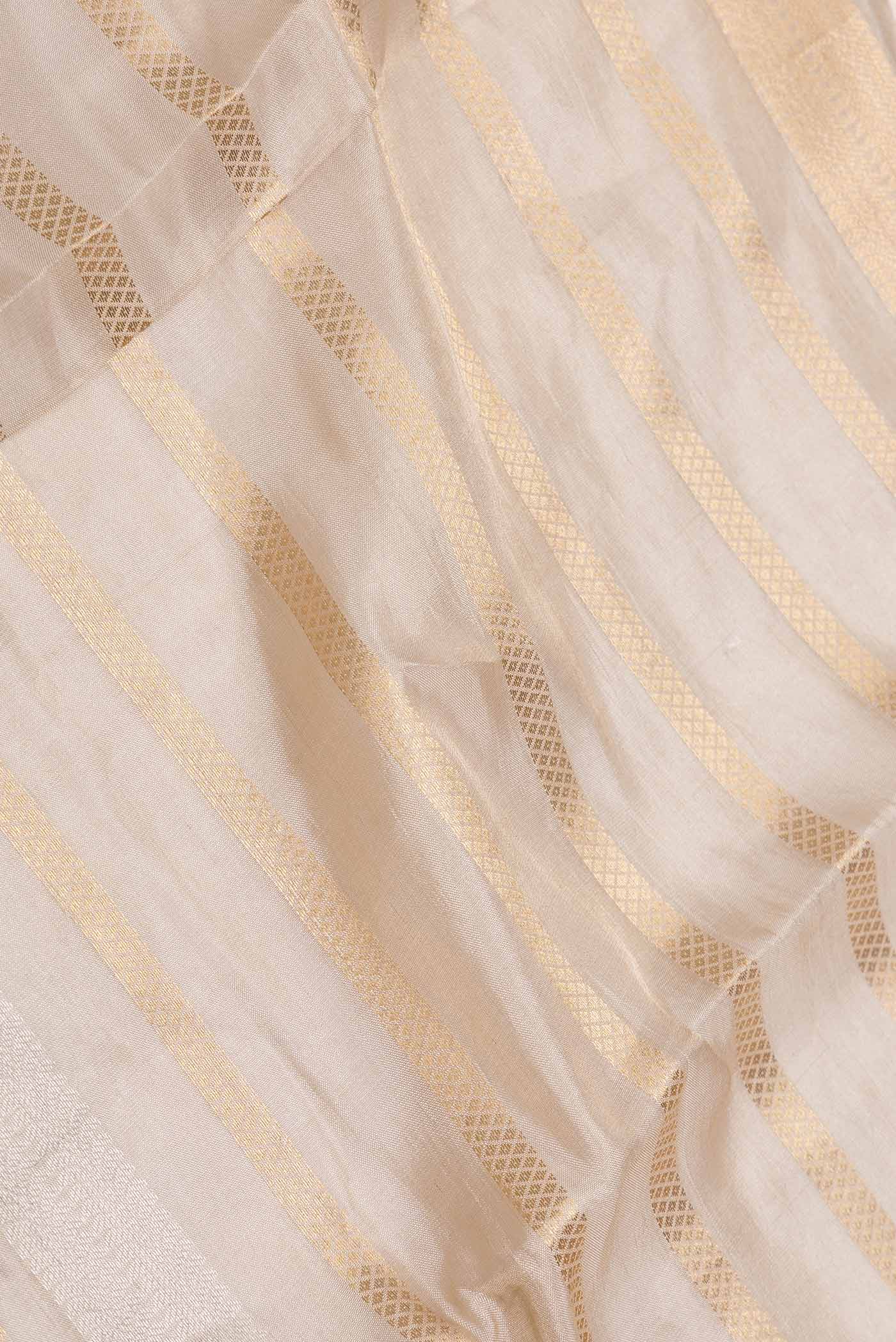 Gold Dual Tone Organza Silk Saree - Image 2