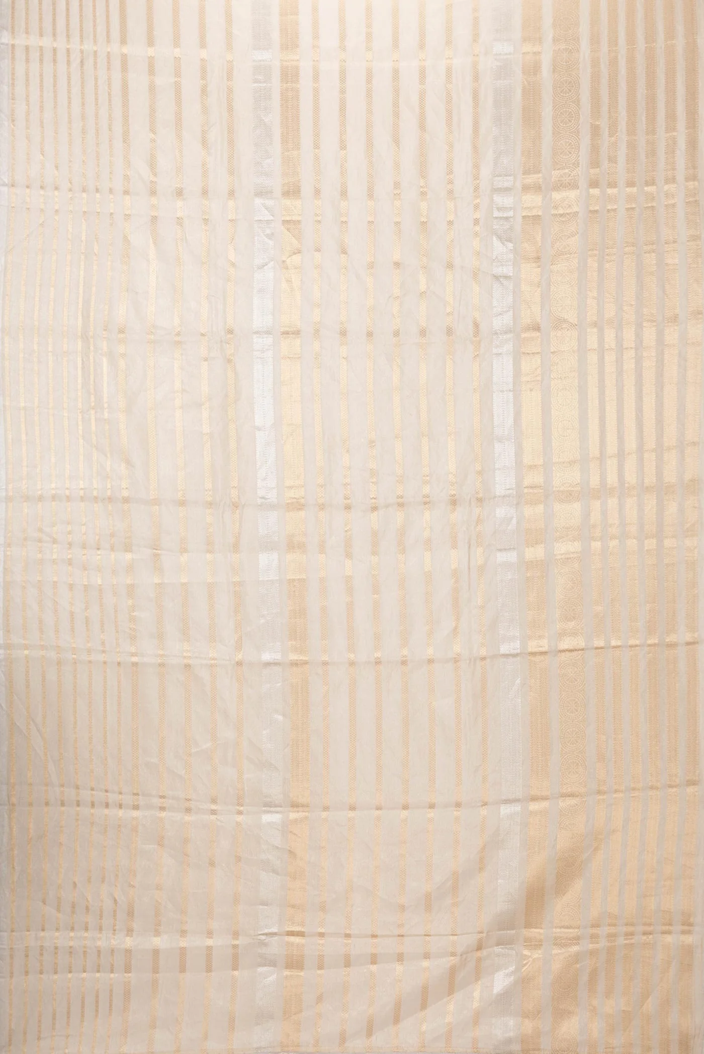 Gold Dual Tone Organza Silk Saree - Image 6
