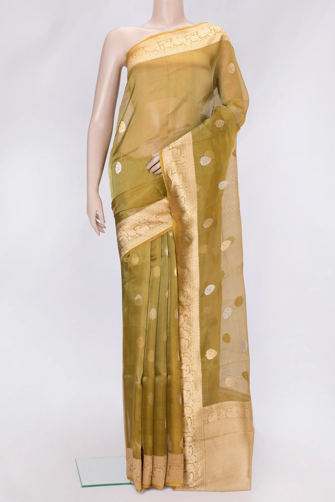 Gold Organza Silk Saree