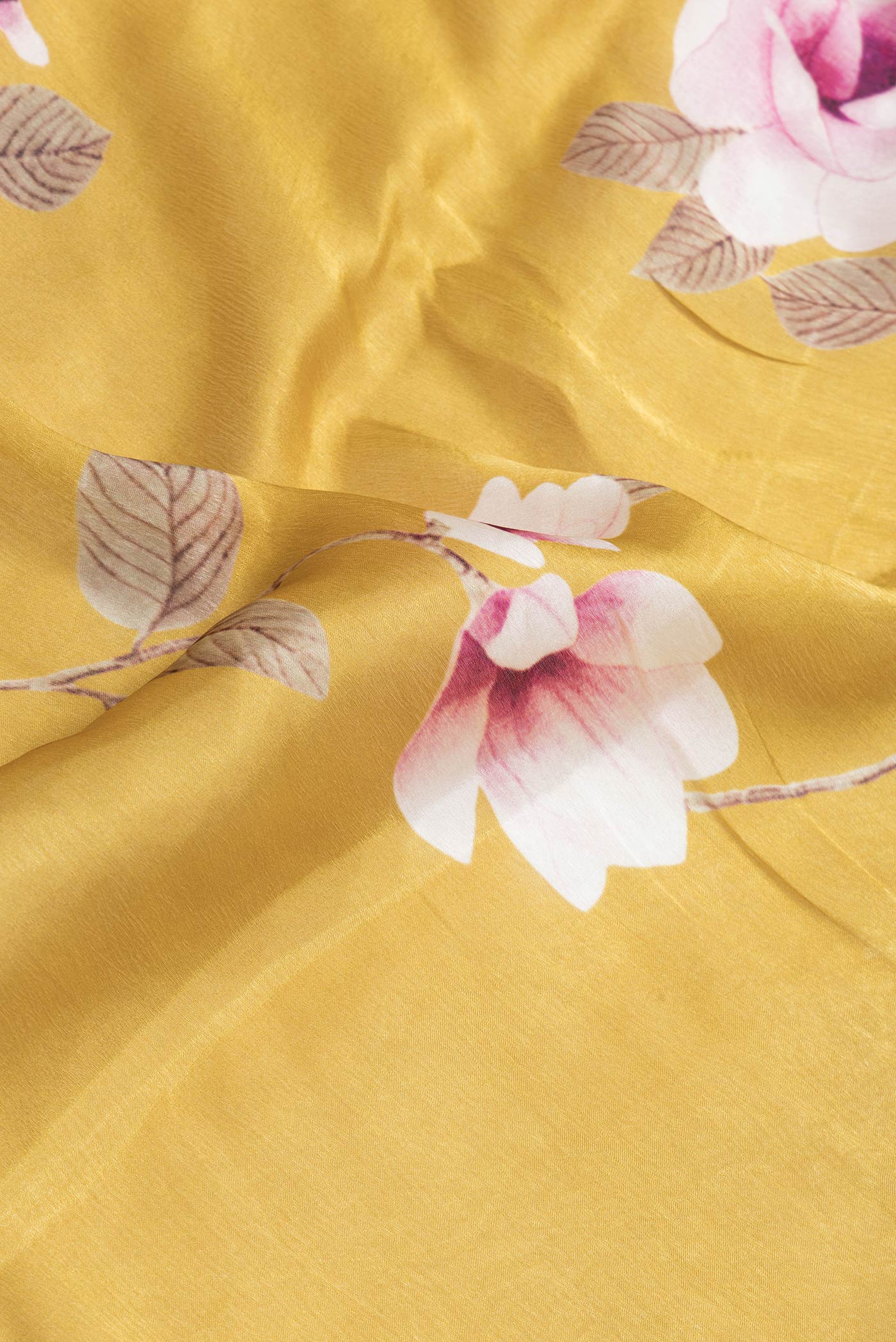 Mustard Crepe Saree - Image 2