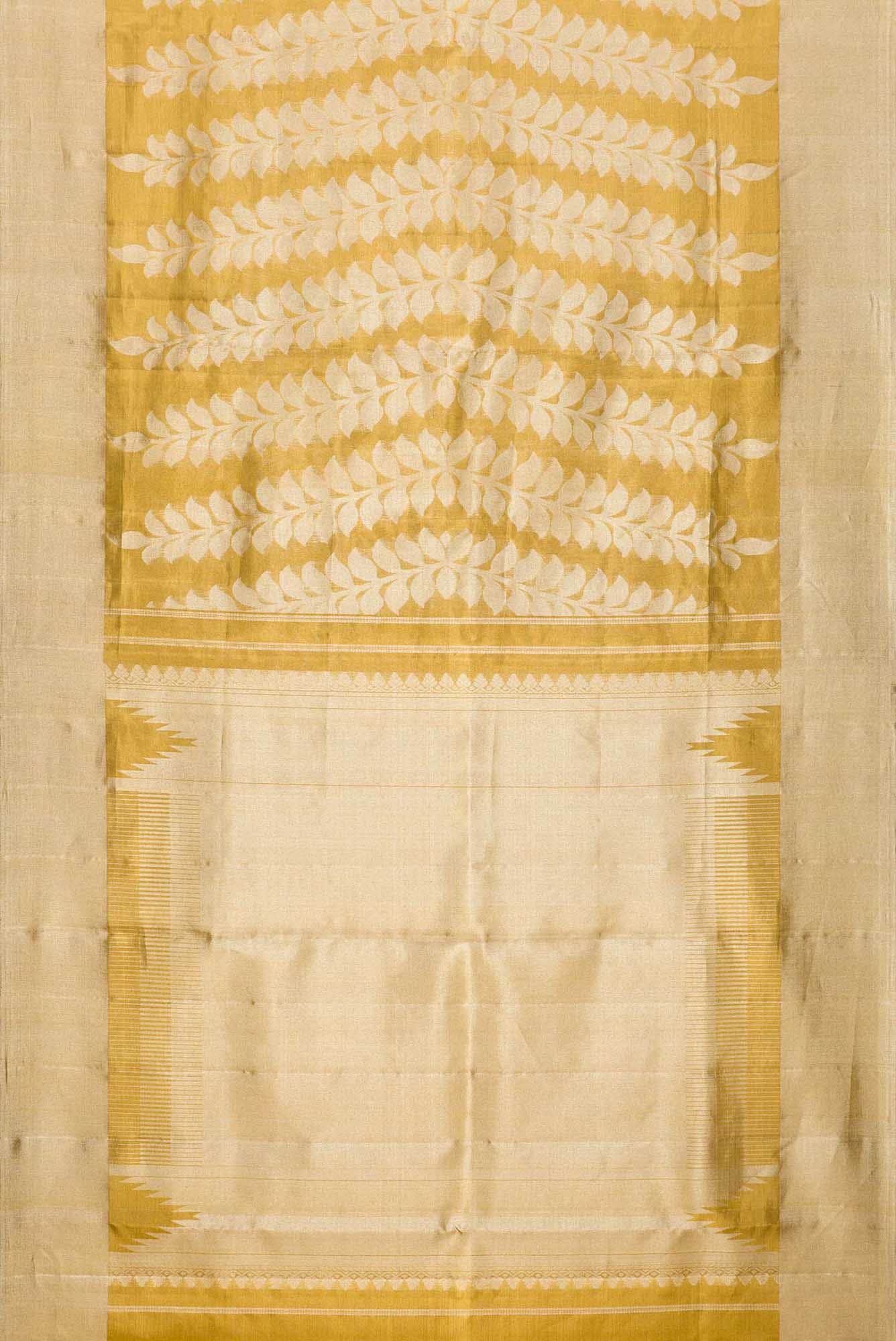 Gold Dual Tone Kanjivaram Tissue Silk Saree - Image 4