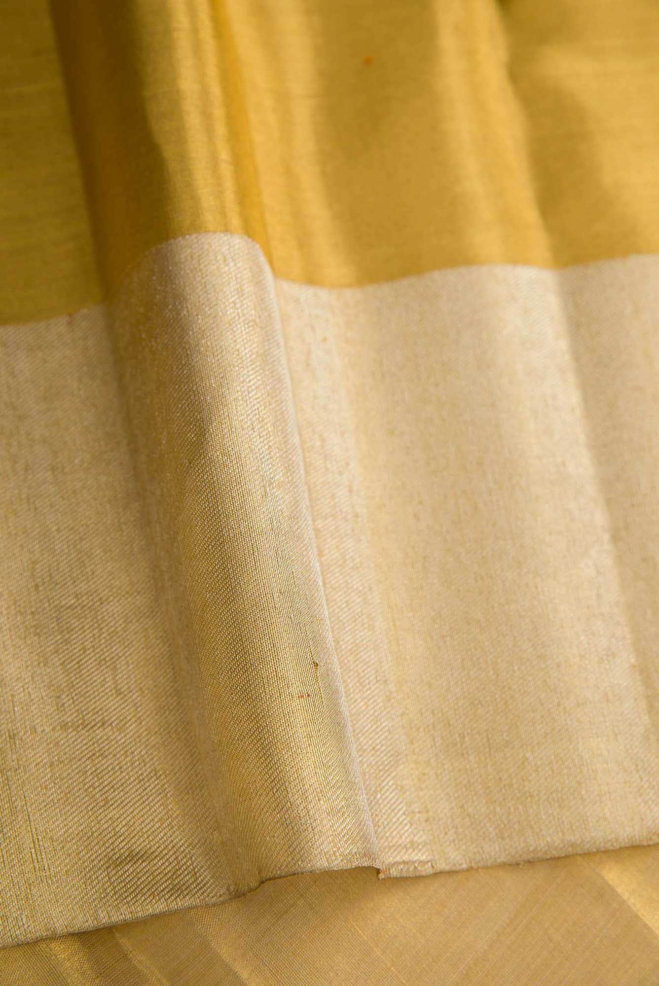 Gold Dual Tone Kanjivaram Tissue Silk Saree - Image 6