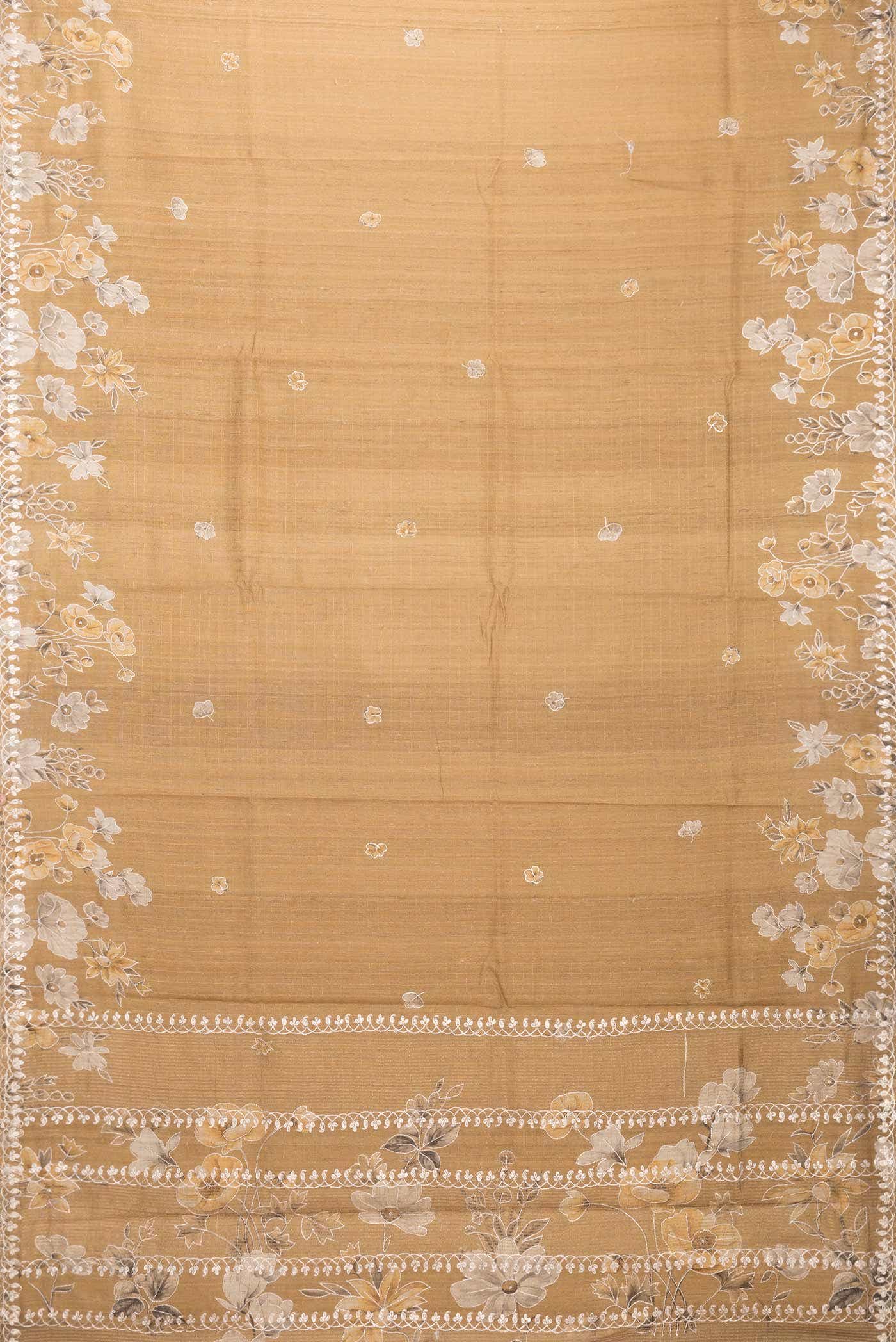Gold Tussar Silk Saree - Image 4