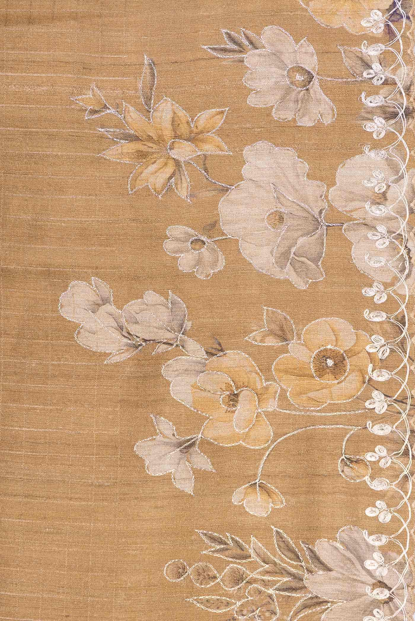 Gold Tussar Silk Saree - Image 5