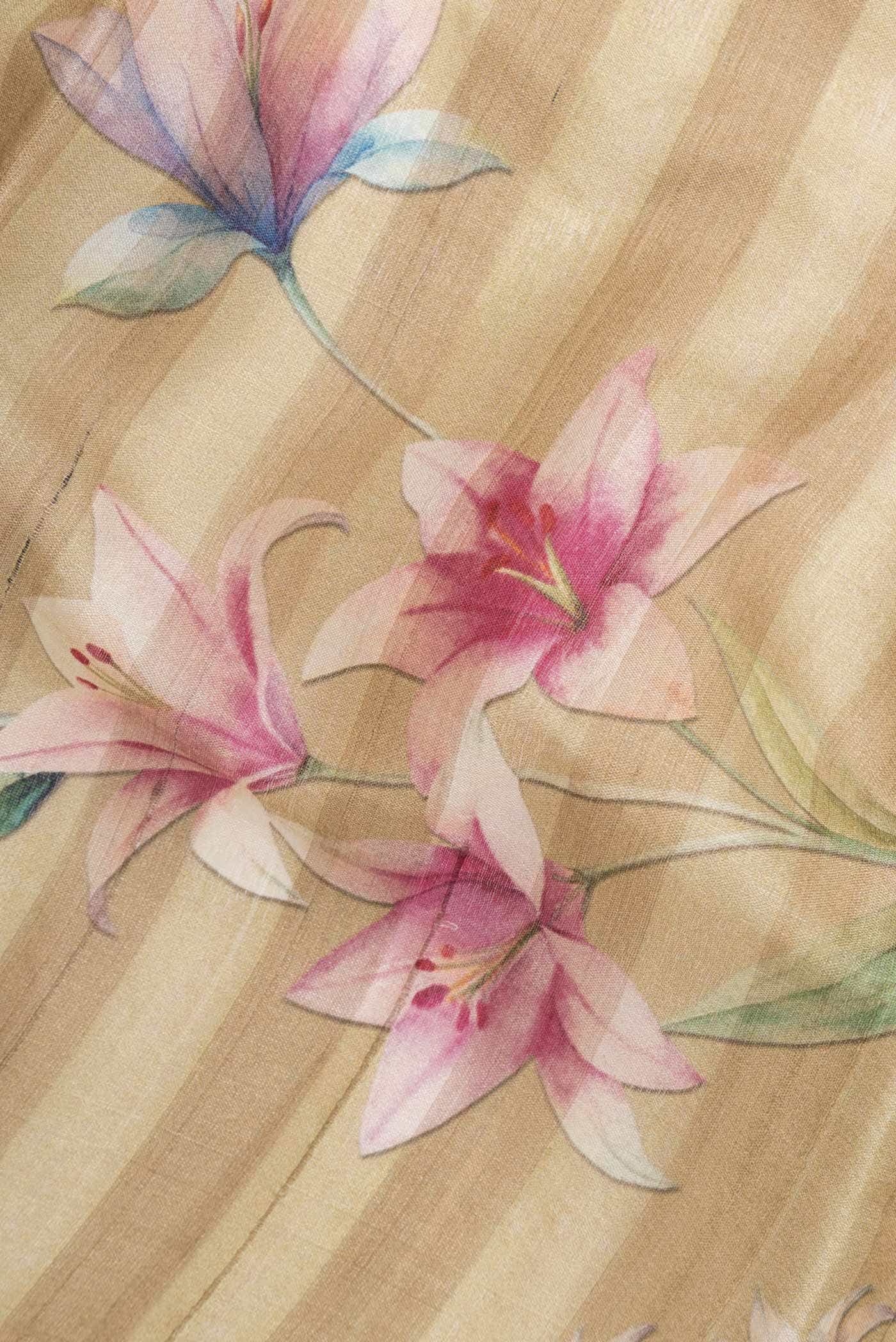 Gold Tussar Silk Saree - Image 2