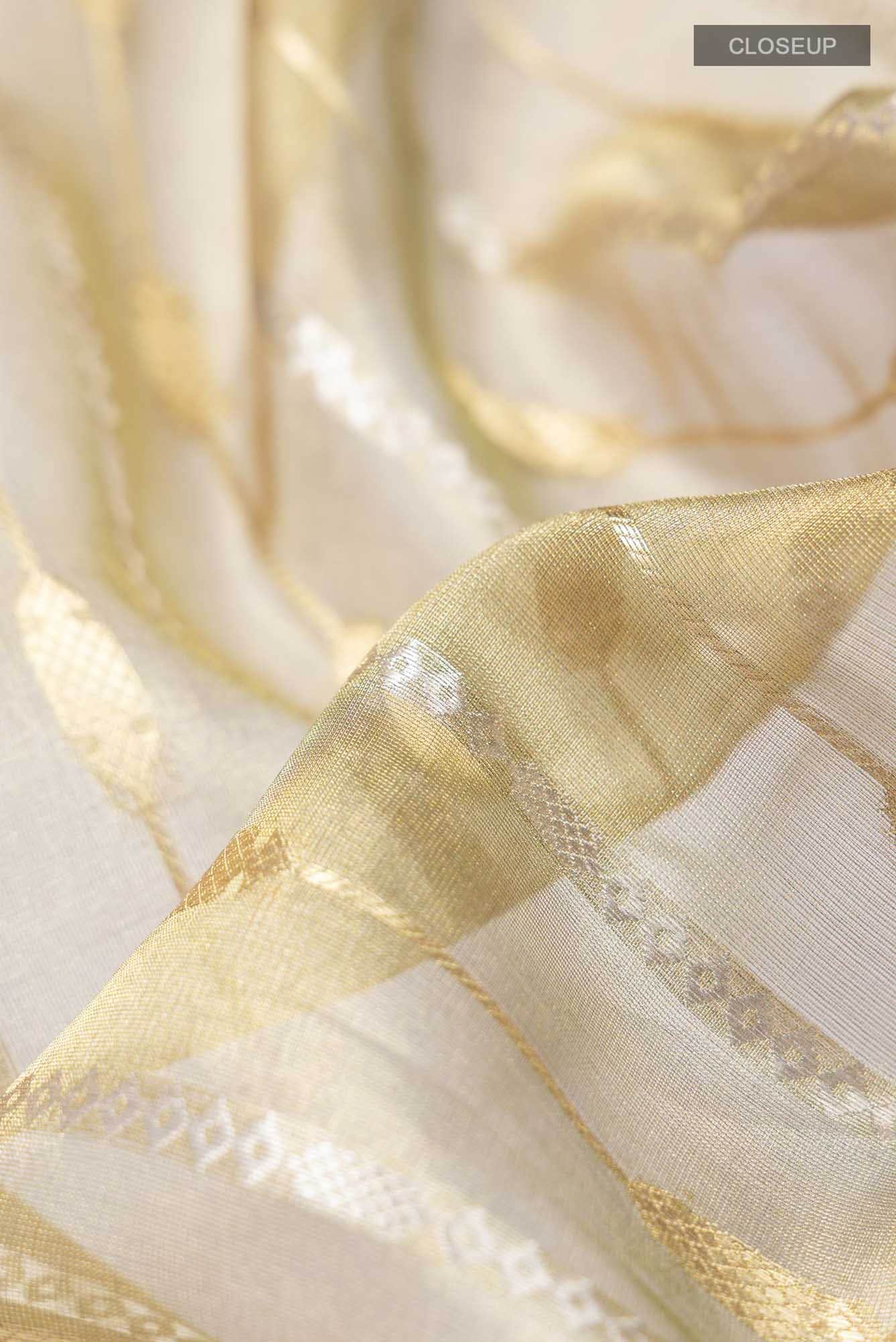 Gold Tissue Silk Saree - Image 2