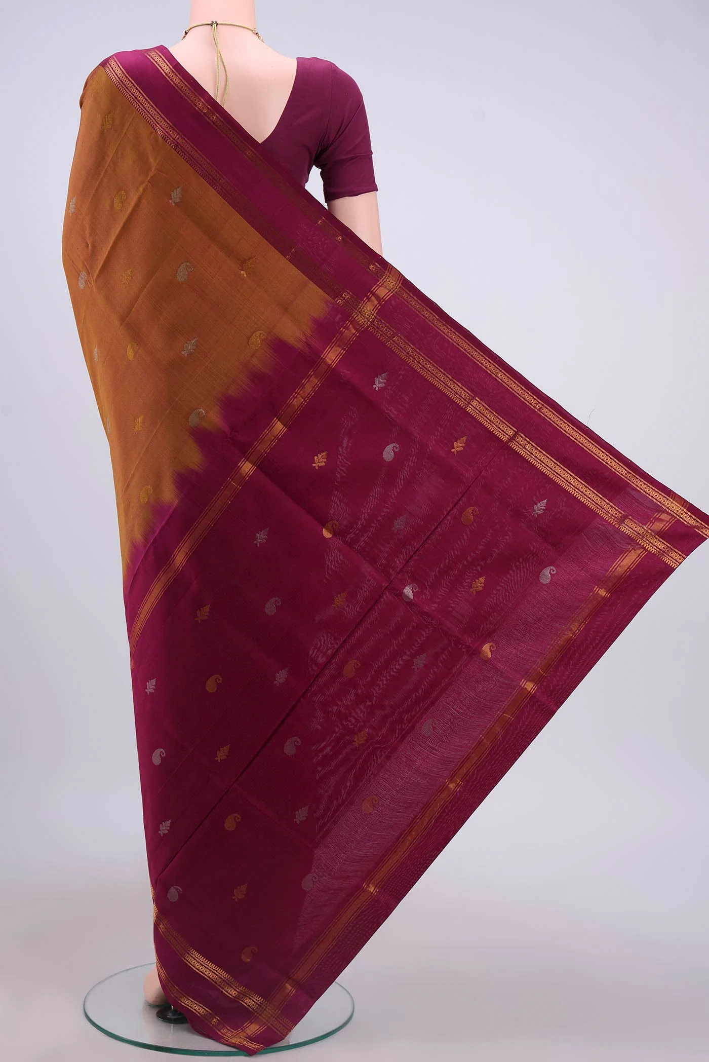 Mustard Uppada Silk Saree - Image 3