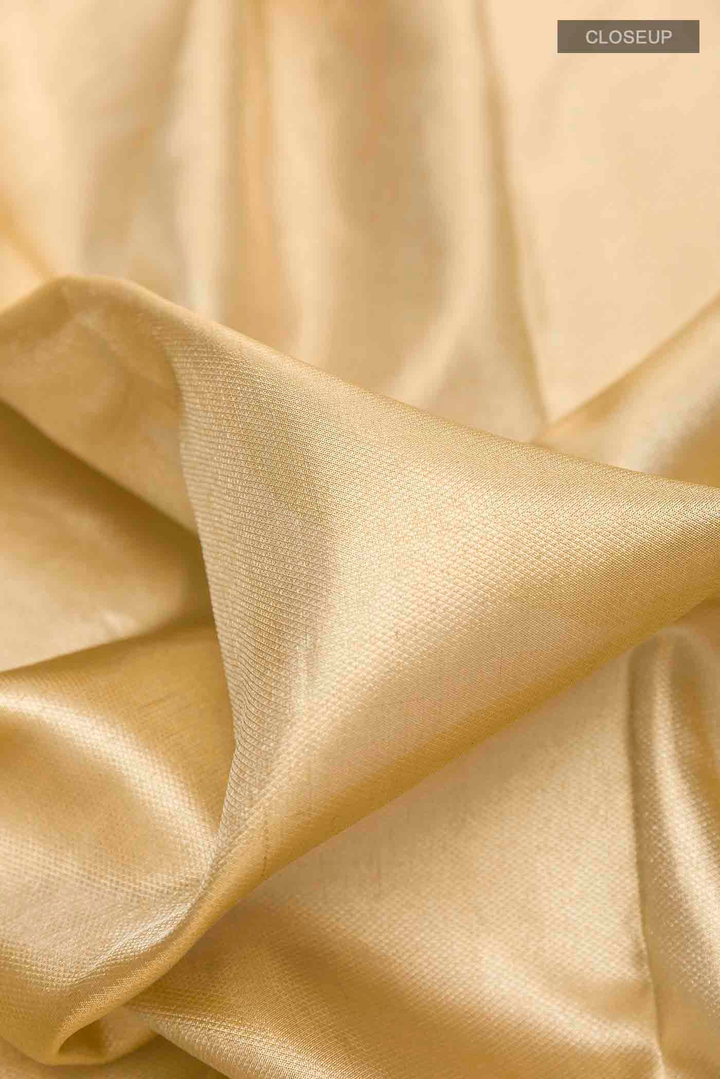 Golden Kanjivaram Tissue Silk Saree - Image 2