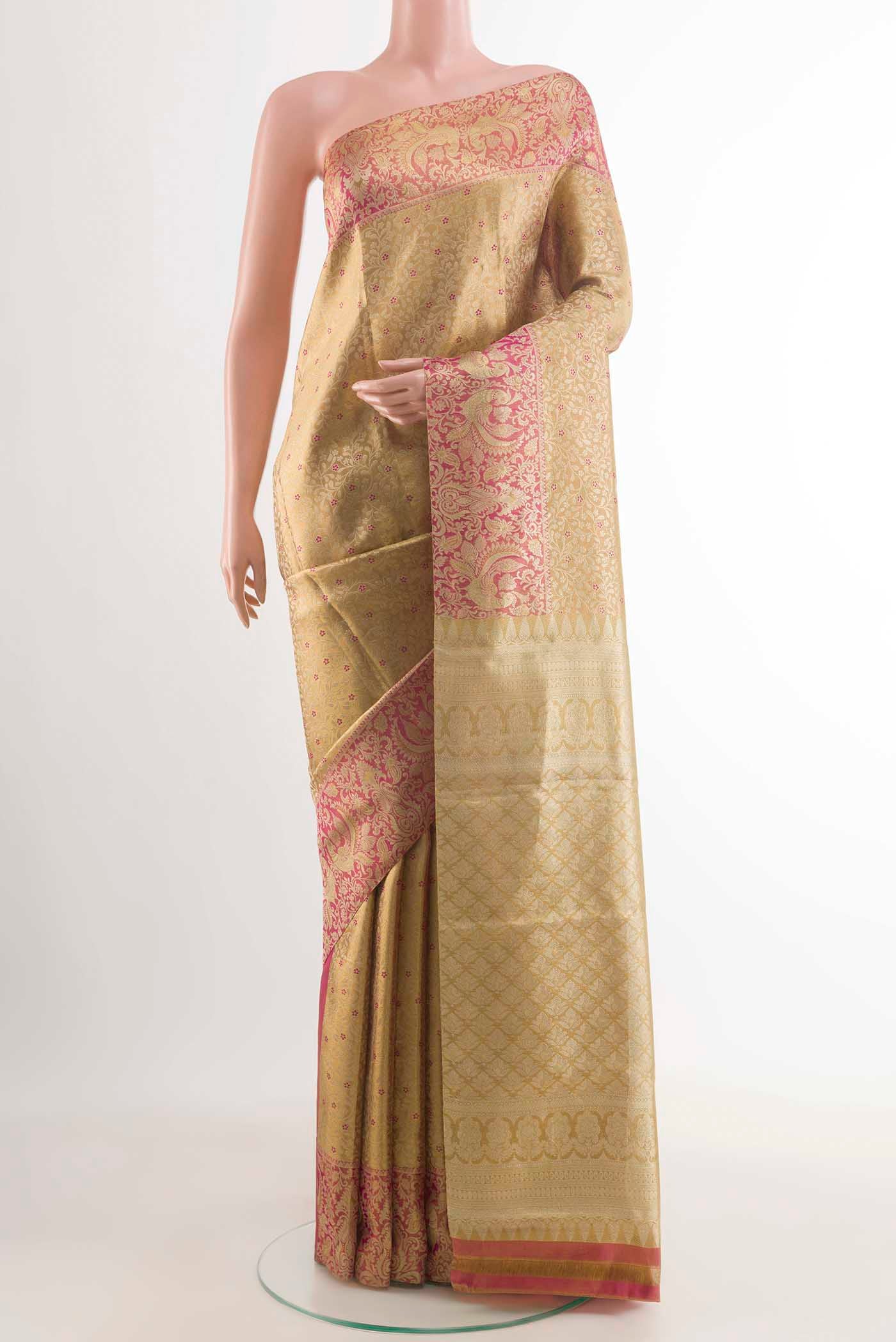 Golden Kanjivaram Tissue Silk Saree