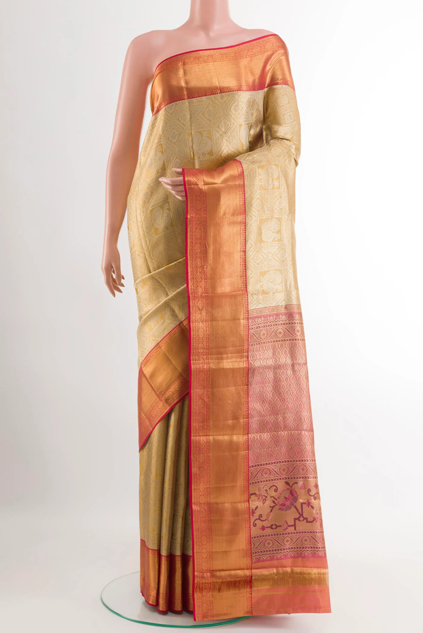 Gold Kanjivaram Tissue Silk Saree