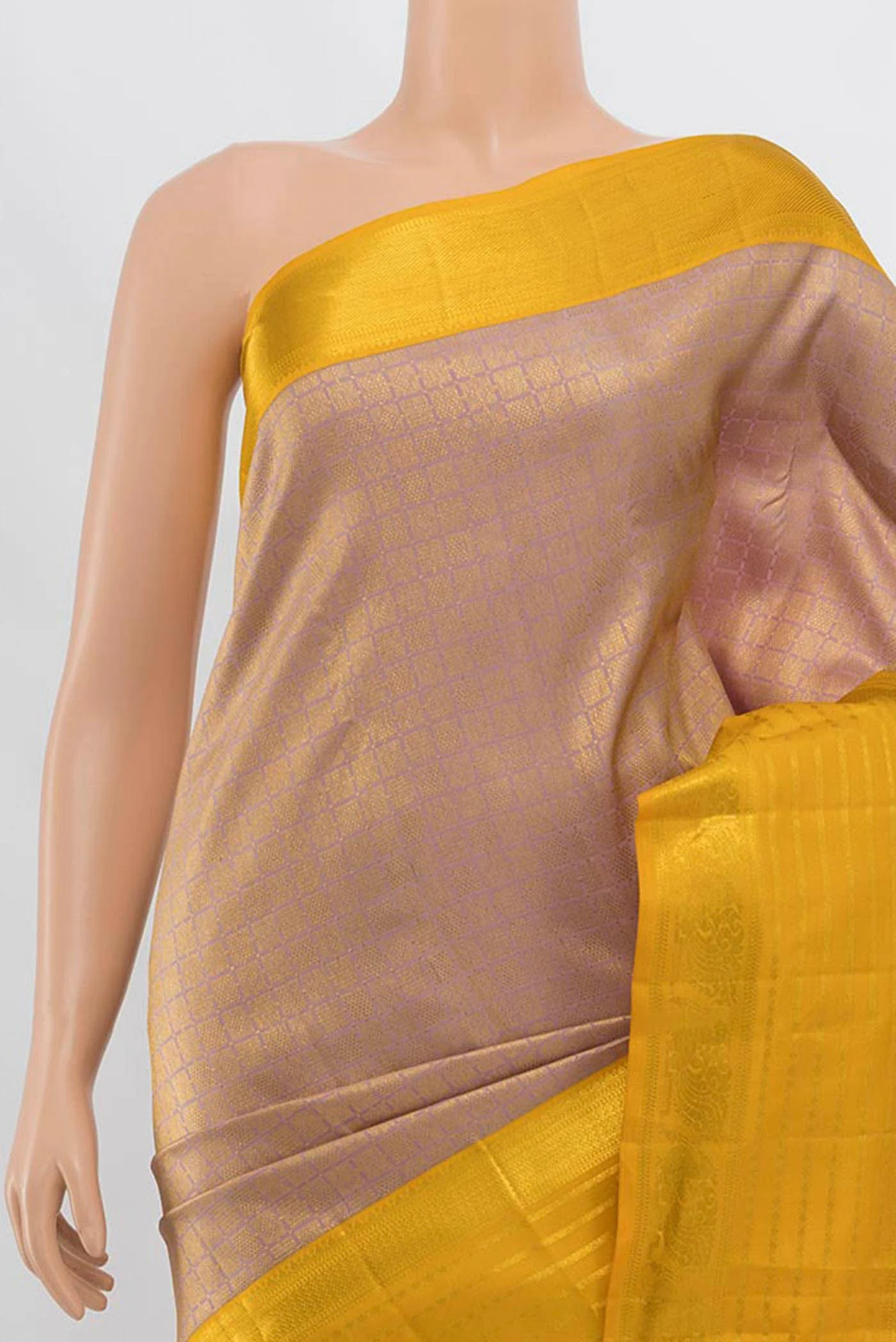 Mauve Kanjivaram Silk Saree - Image 2