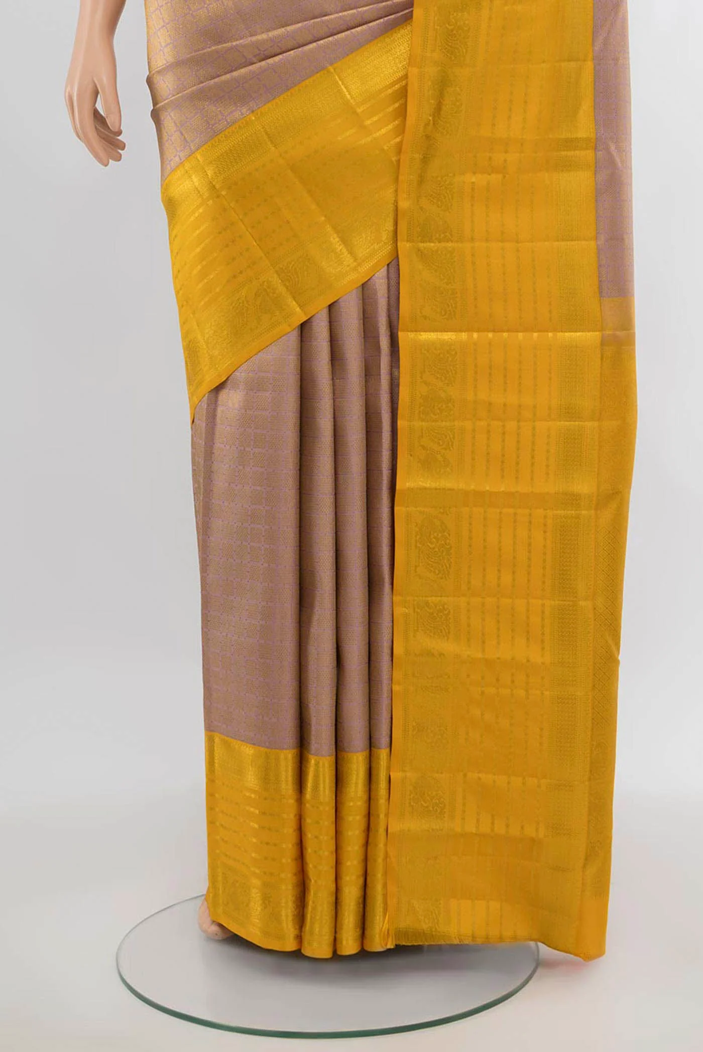Mauve Kanjivaram Silk Saree - Image 3