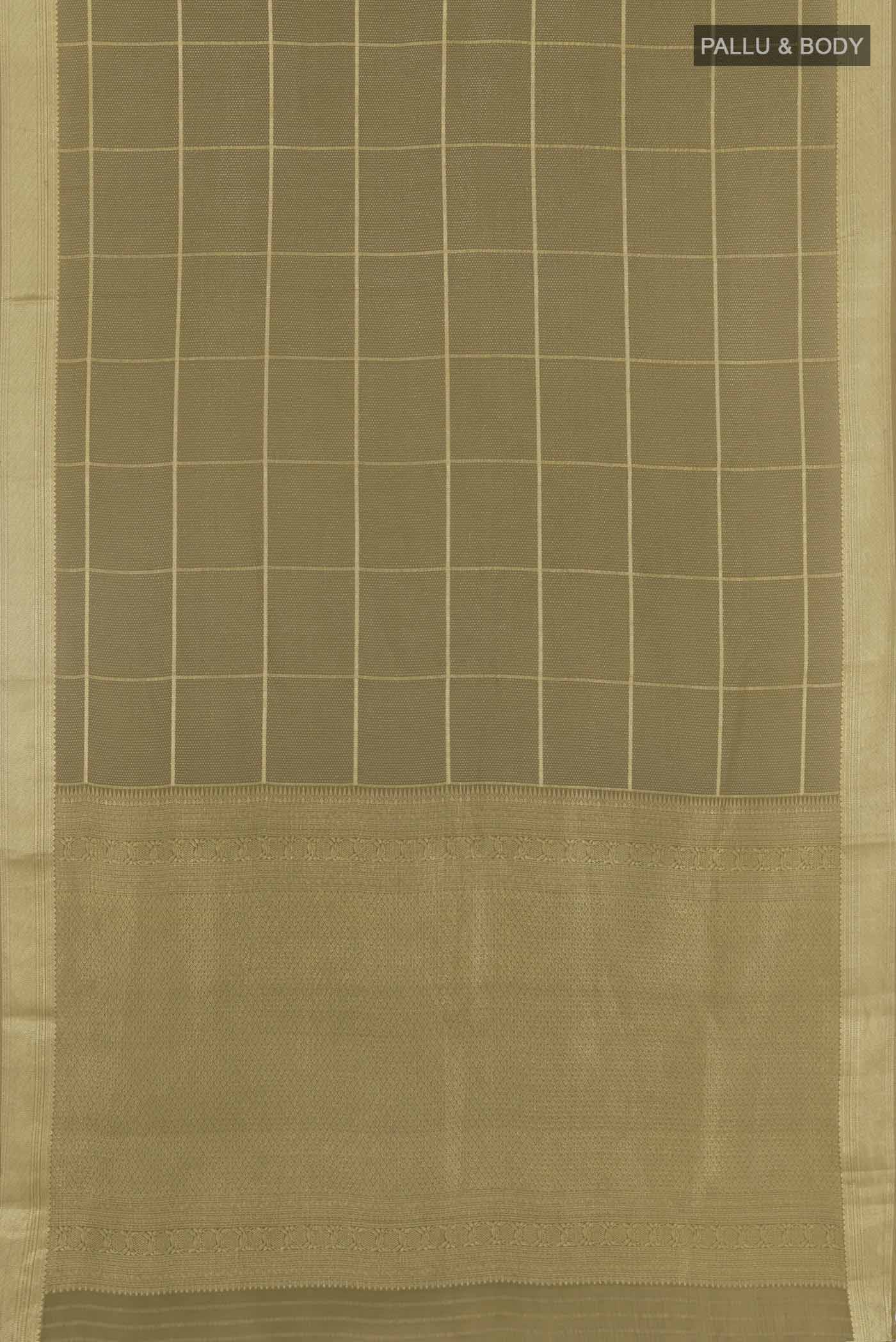 Dark Beige Mysore Crepe Saree - Image 3