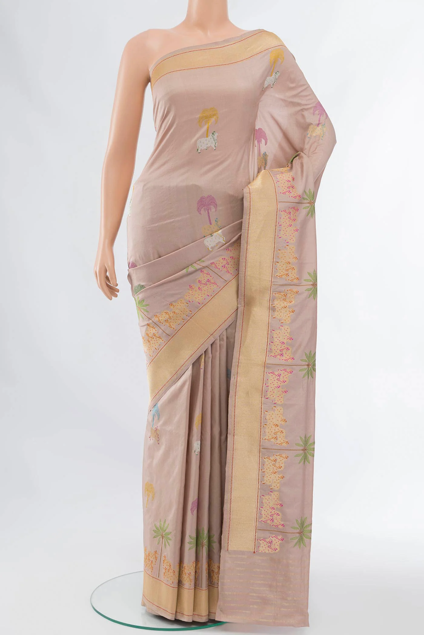 Mauve Banarasi Silk Saree