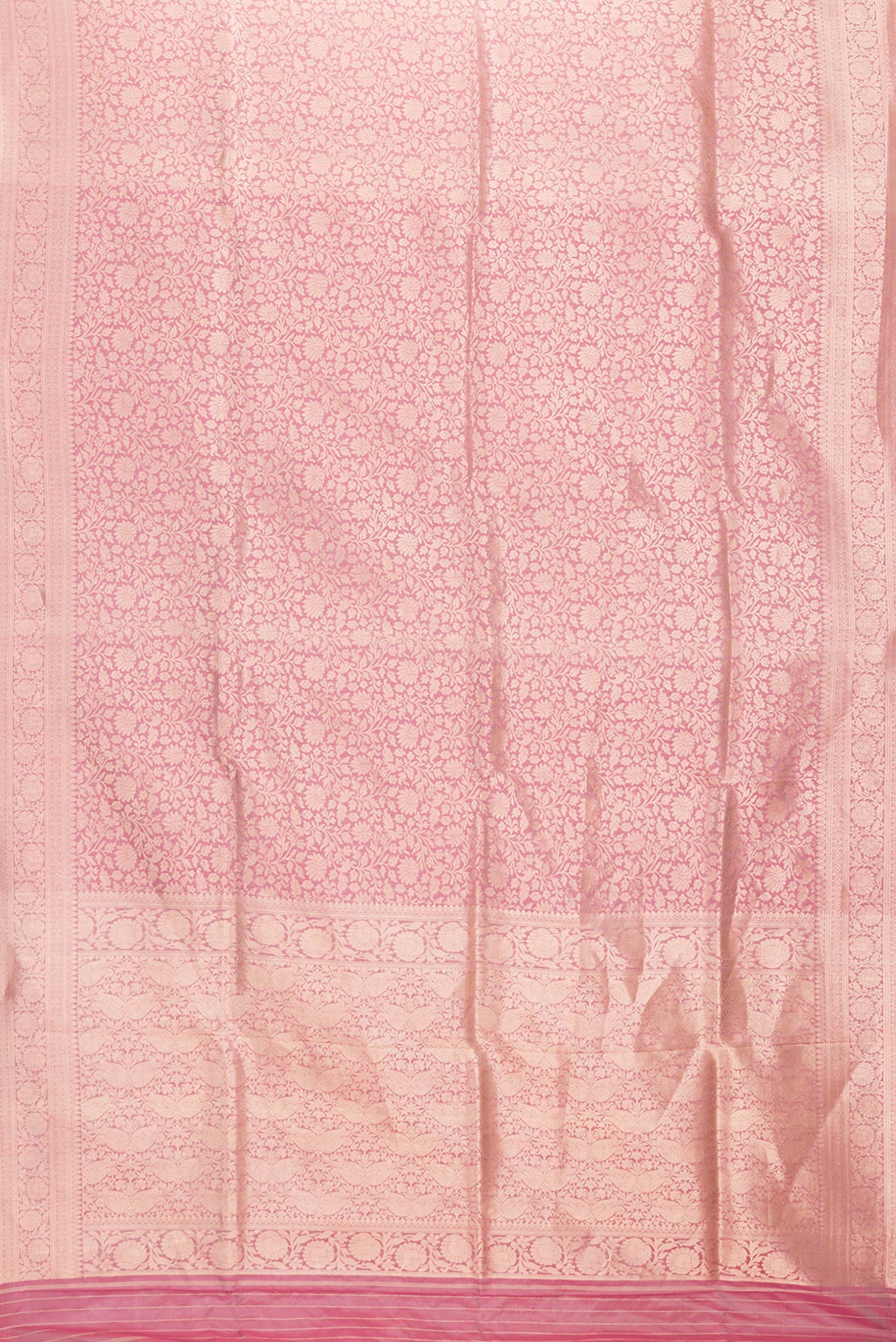 Rose pink Banarasi Silk Saree - Image 6