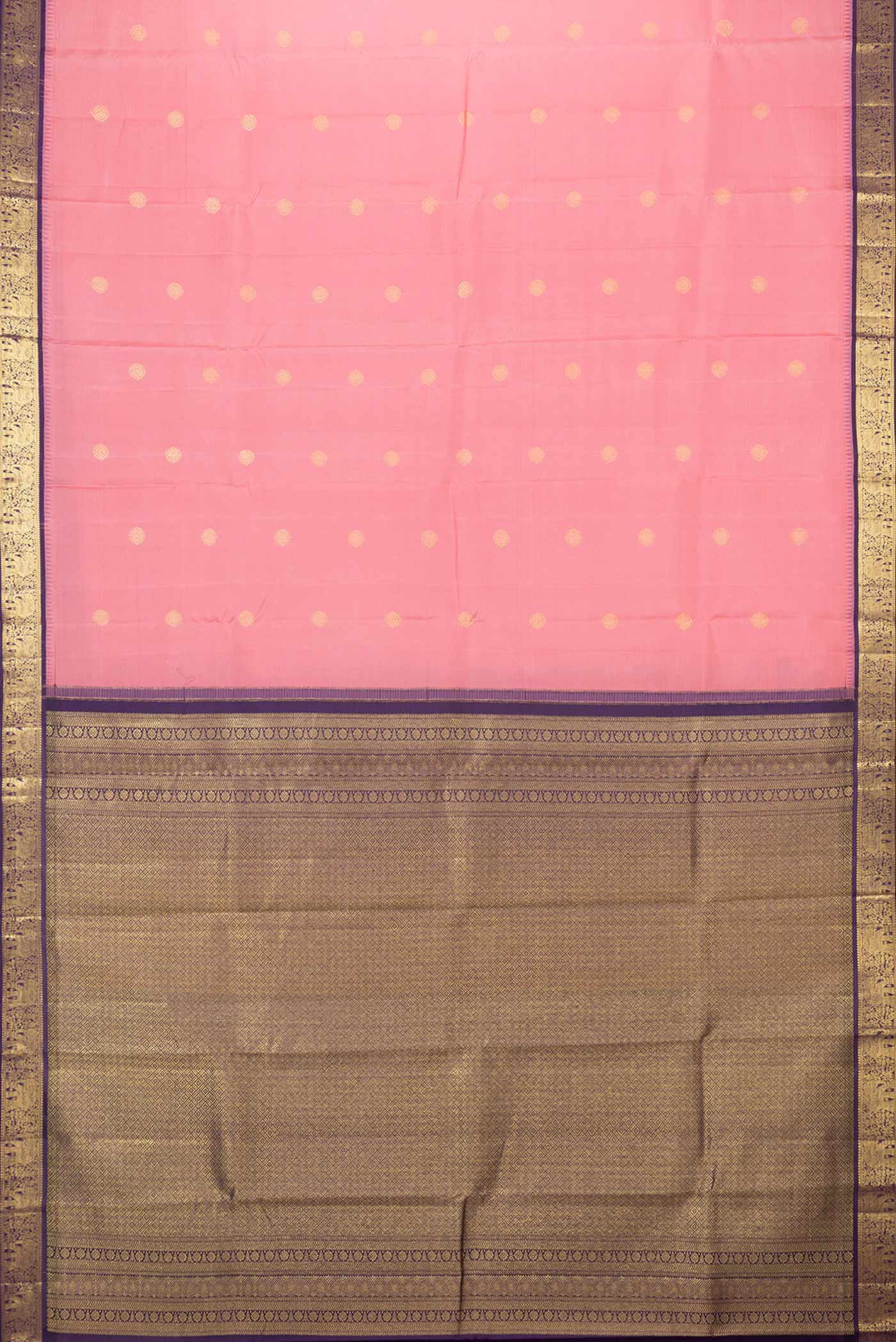 Golden Peach Dual Tone Kanjivaram Saree - Image 6