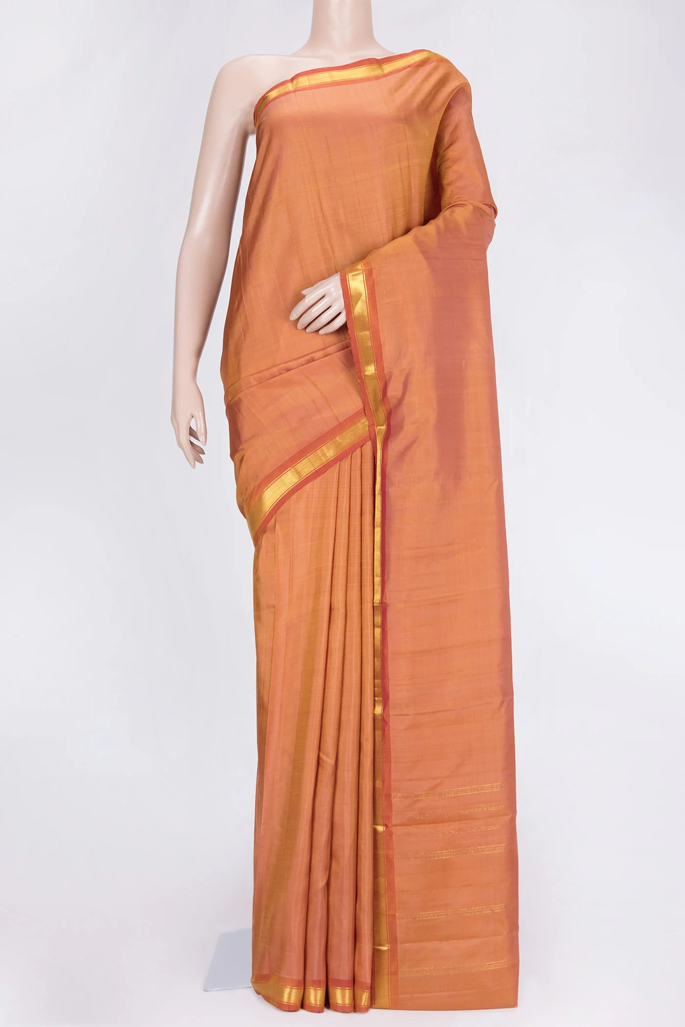 Rust Kanchipuram Saree