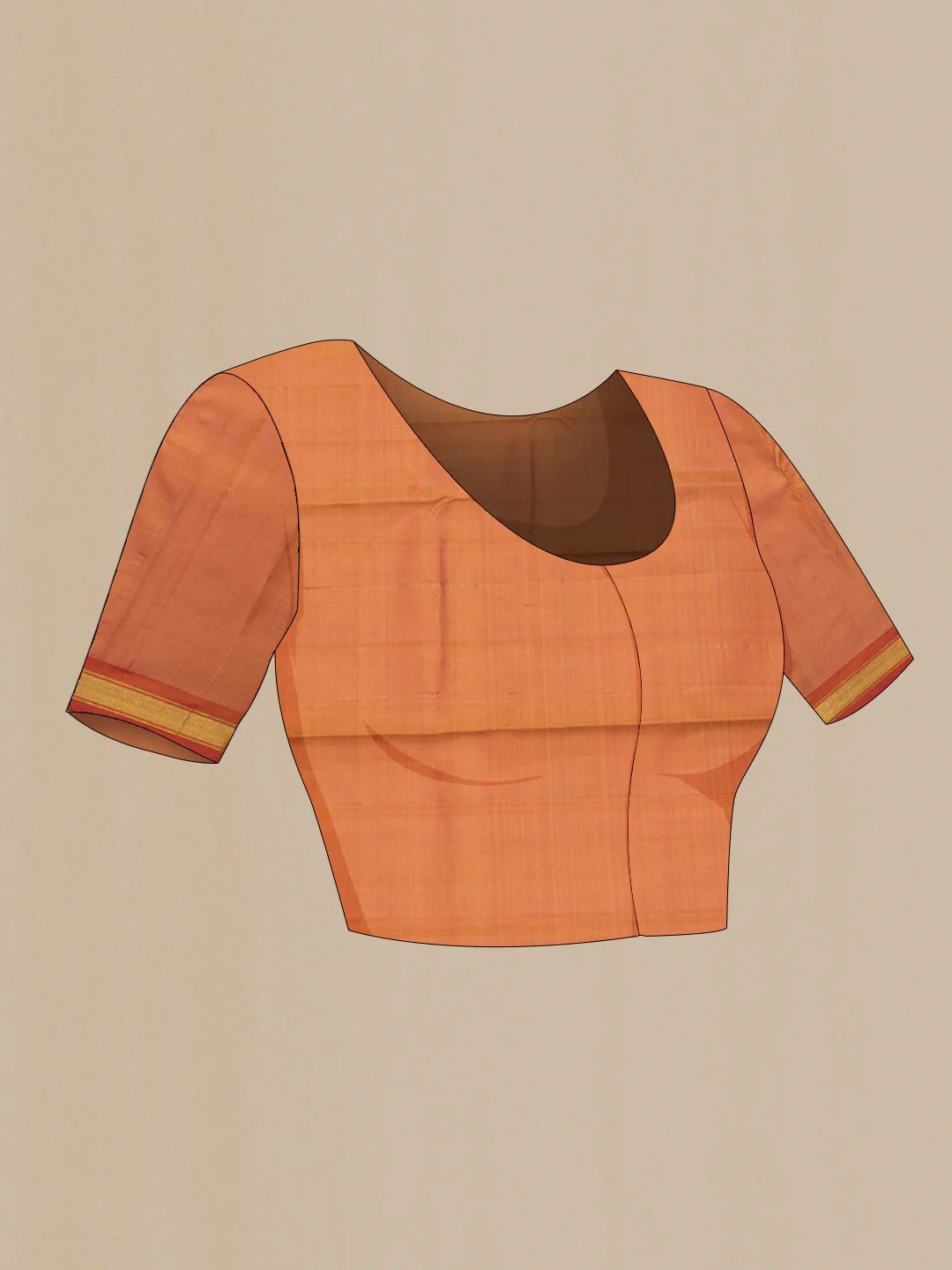 Rust Kanchipuram Saree - Image 5