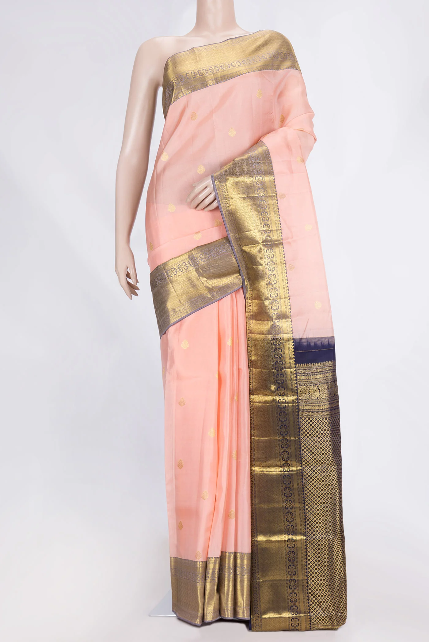 Peach Kanjivaram Silk Saree