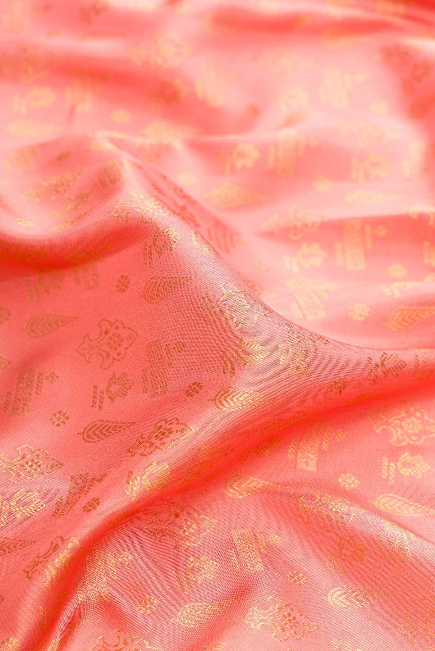 Coral Kanjivaram Silk Saree - Image 2