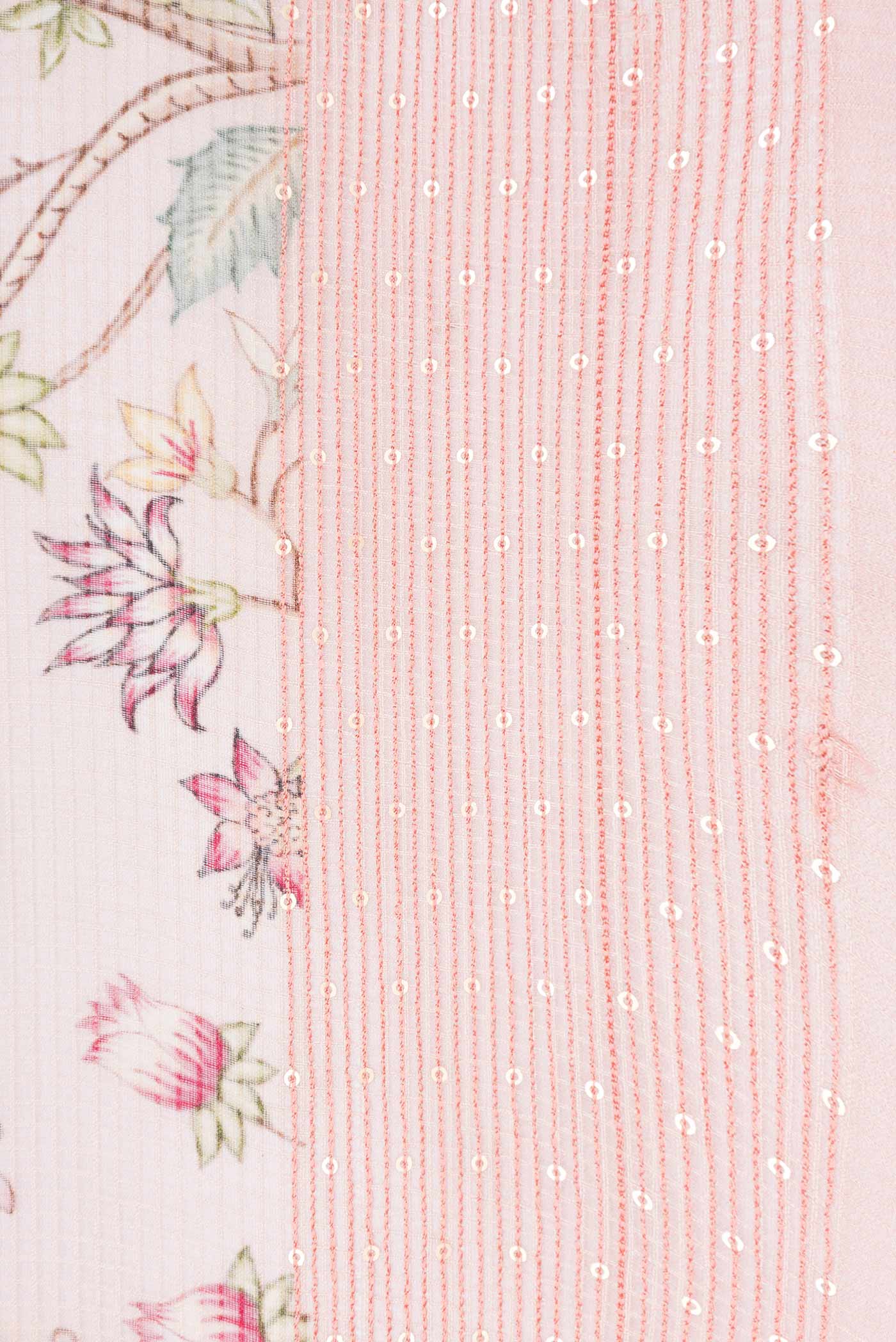 Golden Peach Dual Tone Kota Silk Saree - Image 3