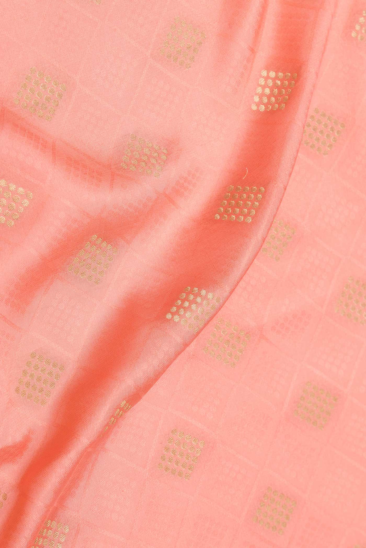 Golden Peach Dual Tone Mysore Crepe Saree - Image 2