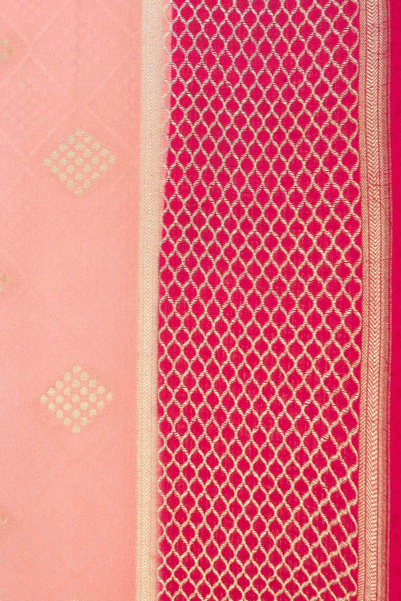 Golden Peach Dual Tone Mysore Crepe Saree - Image 3
