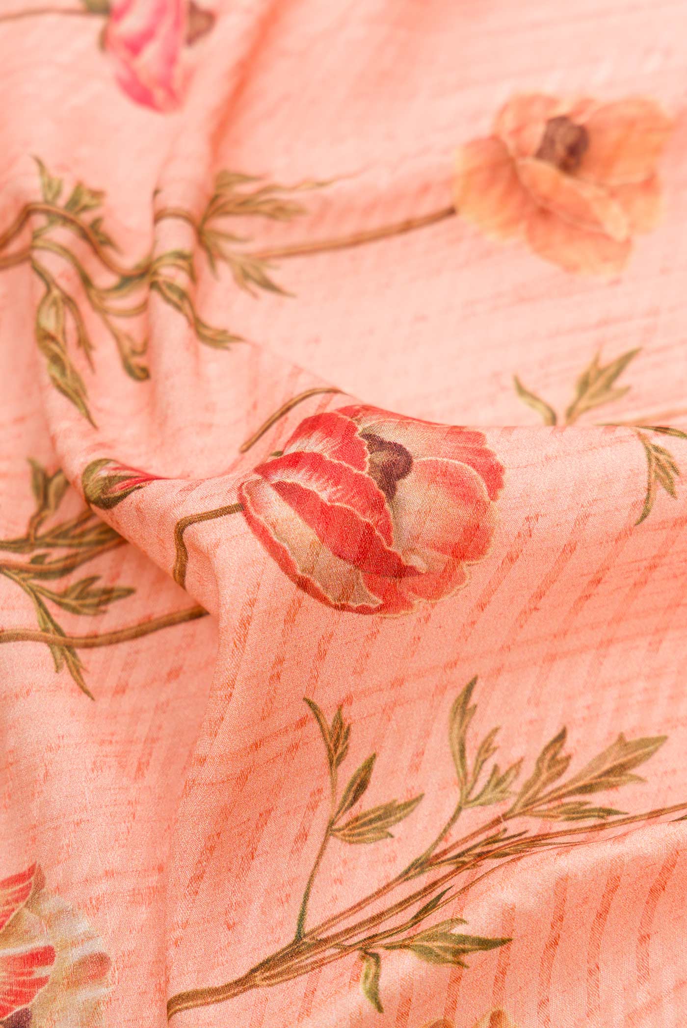 Peach Mysore Crepe Saree - Image 2