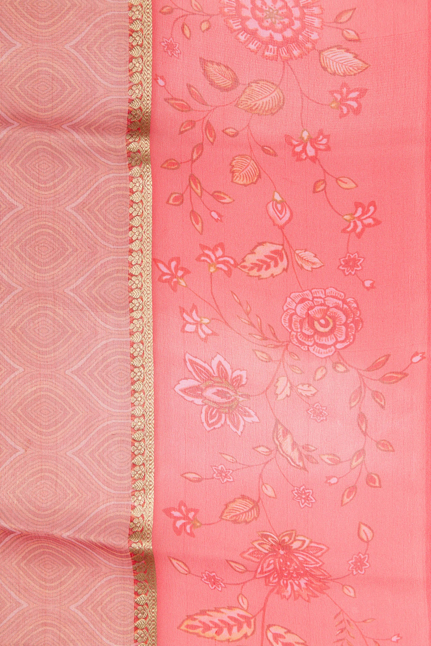 Pink Dual Tone Mysore Georgette Saree - Image 3